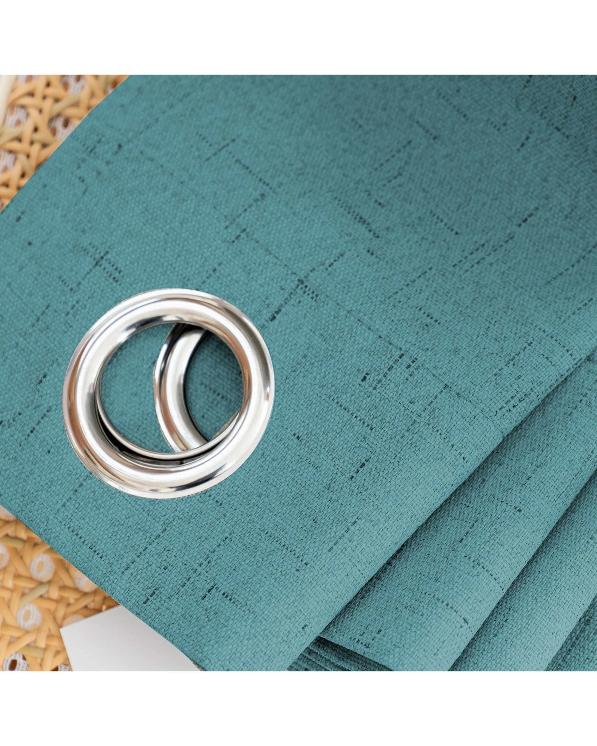 3 Smarcute Wide Blockout Faux Linen Grommet Curtain - 254x213cm - Blue, 3 of 5