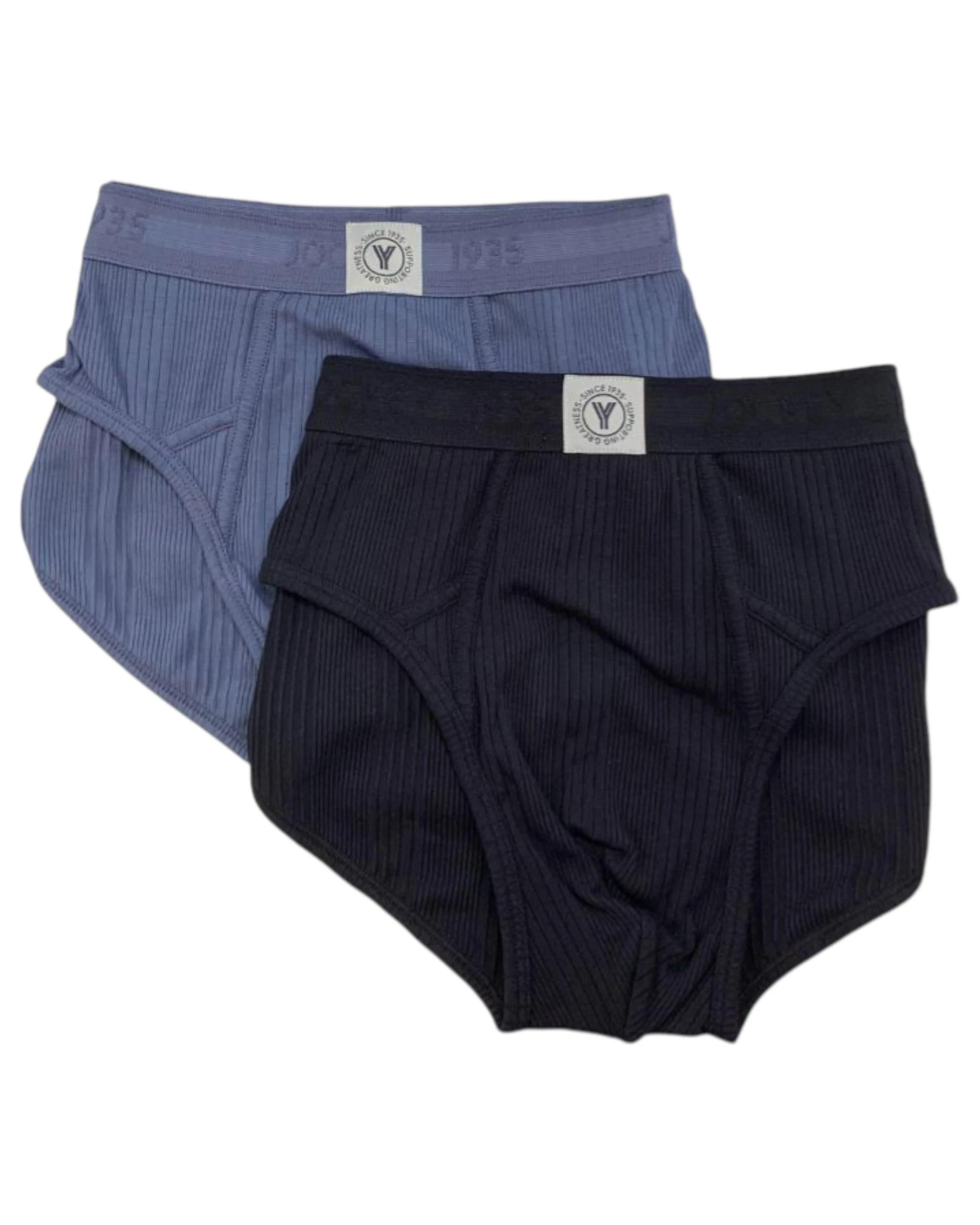 1 Jockey 4 Pack Mens 1935 Y-Front Ribbed Comfy Trunks Briefs Underwear MULTI, 1 of 5