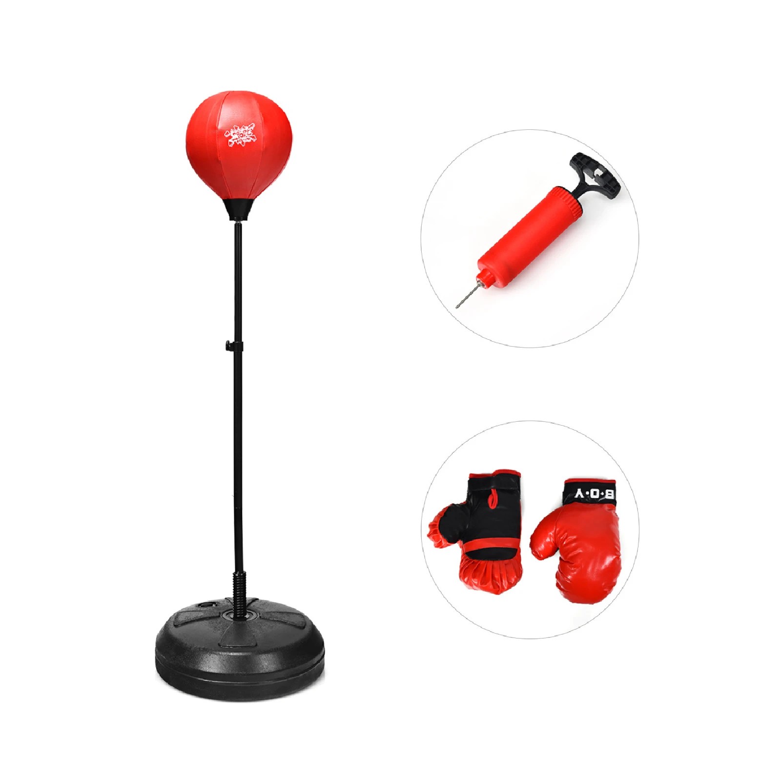 1 Costway Adjustable Boxing Ball Set Punching Bag Stand w/Punching Gloves Hand Pump Training Gym Home, 1 of 1