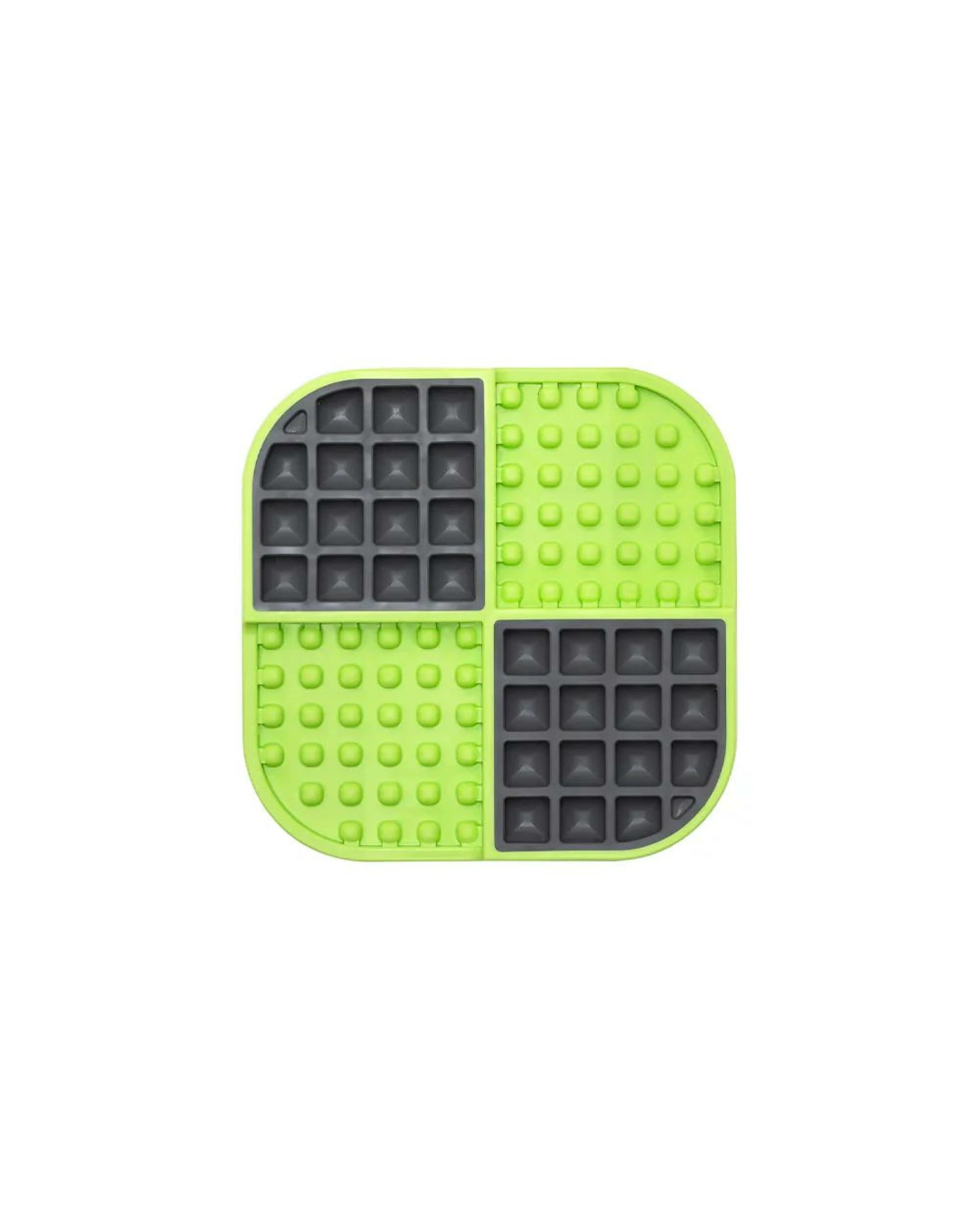 1 Lickimat Slomo Wet & Dry Double Slow Food Cat Bowl - Green, 1 of 1