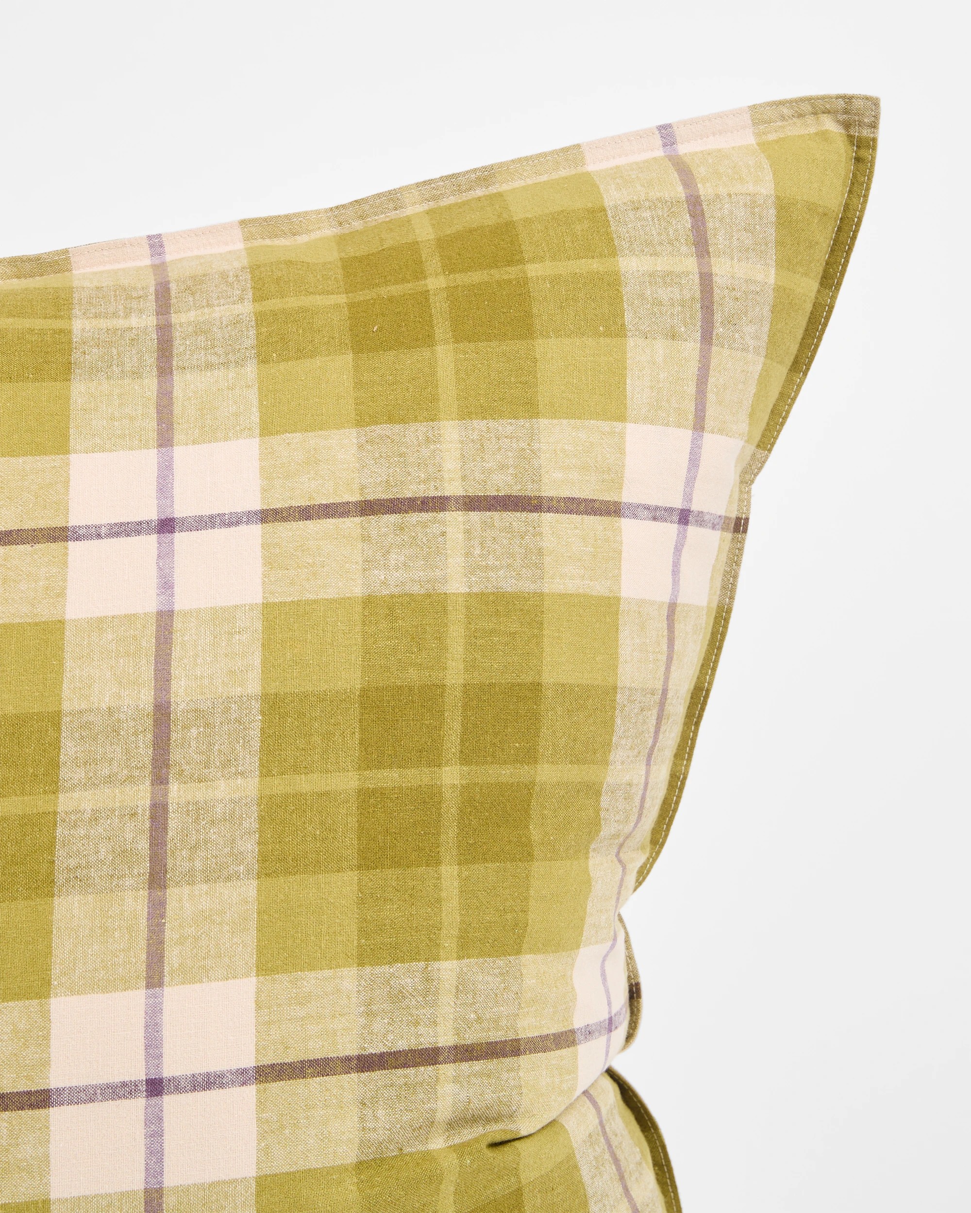 3 Target Aster Check Linen/Coton European Pillowcase - One Size - Green, 3 of 3