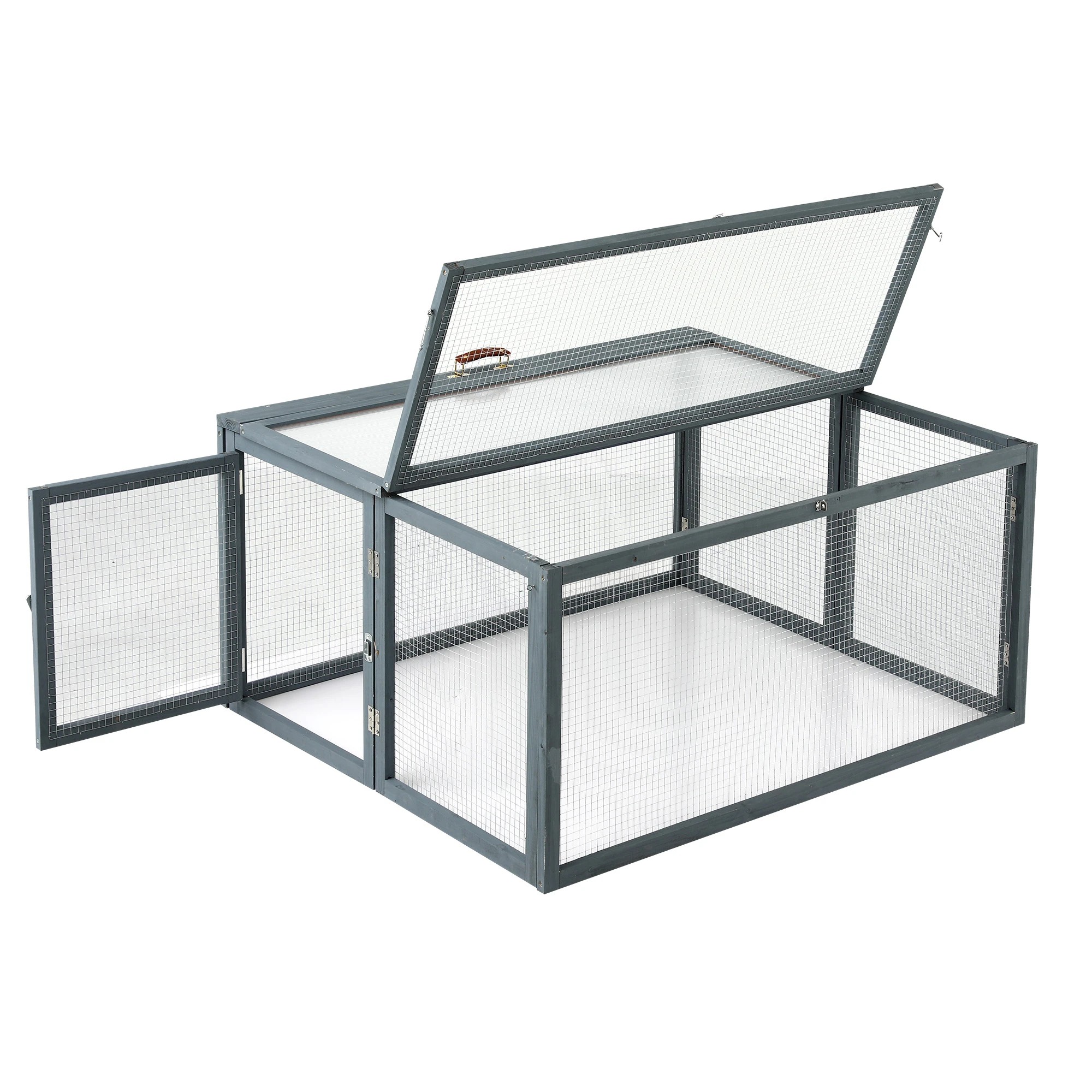 i.Pet Chicken Coop Large Portable Wooden Rabbit Run Cage Hutch Outdoor ...