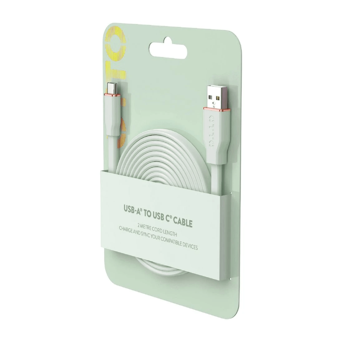 5 Otto 2m USB-A to USB-C Cable Mint, 5 of 6