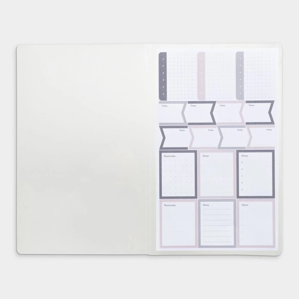 2 Otto Personal Planner Sticker Book Grey/Pink, 2 of 3