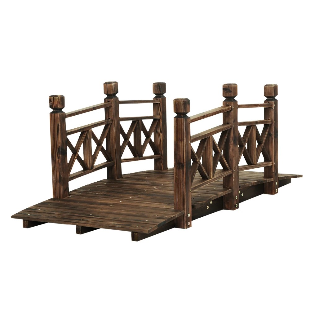 1 Gardeon Garden Decor Outdoor Ornament Wooden Bridge - Multi, 1 of 6
