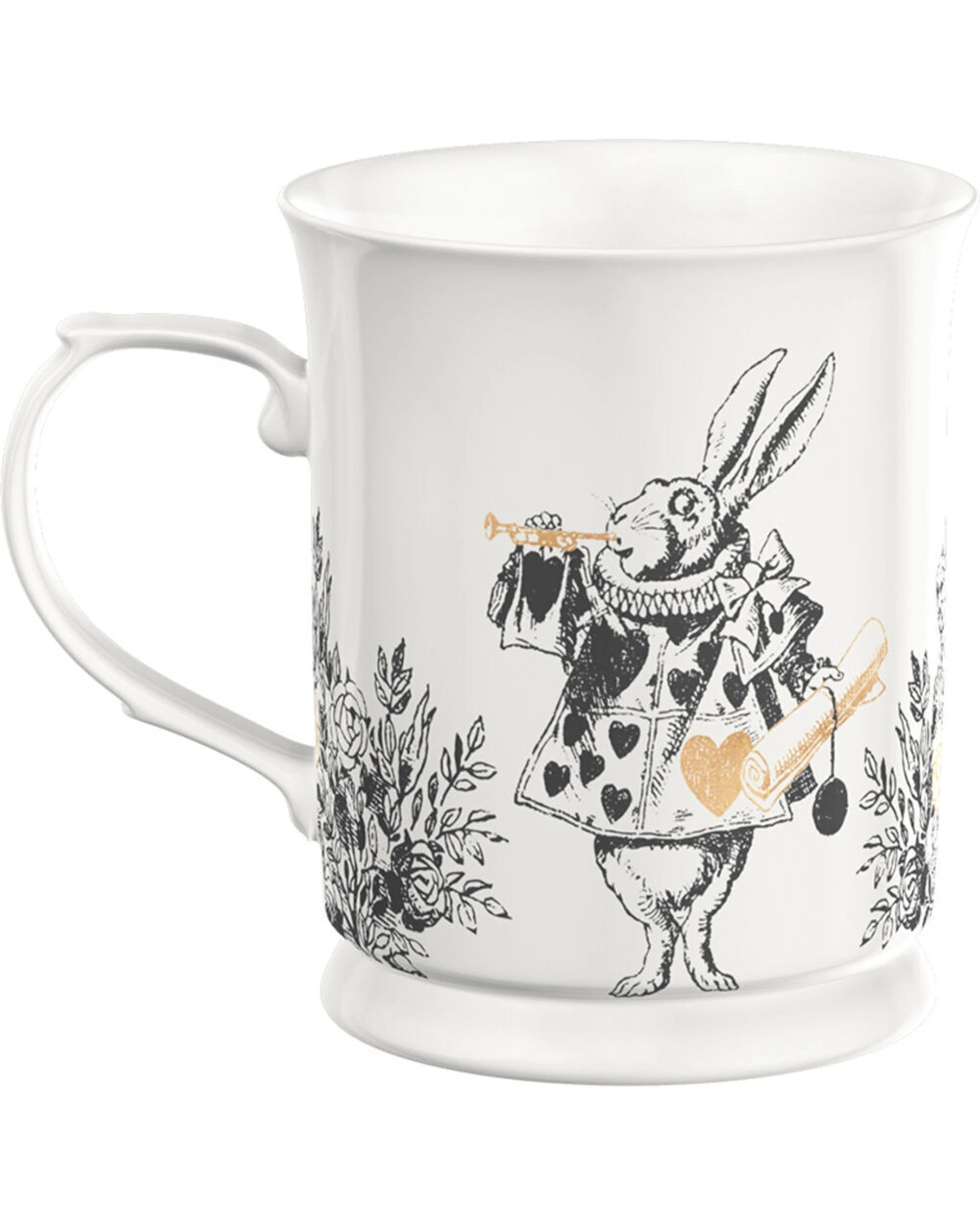 3 Mikasa V&A Alice In Wonderland 2PK Tankyard Coffee Mugs Fine China Set - White, 3 of 5