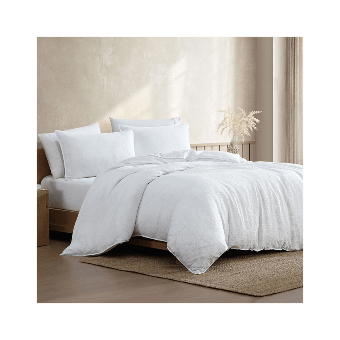 3 ARDOR Boardwalk Quilt Cover Set King Polyester Bedding Microfibre Quilt - White, 3 of 3