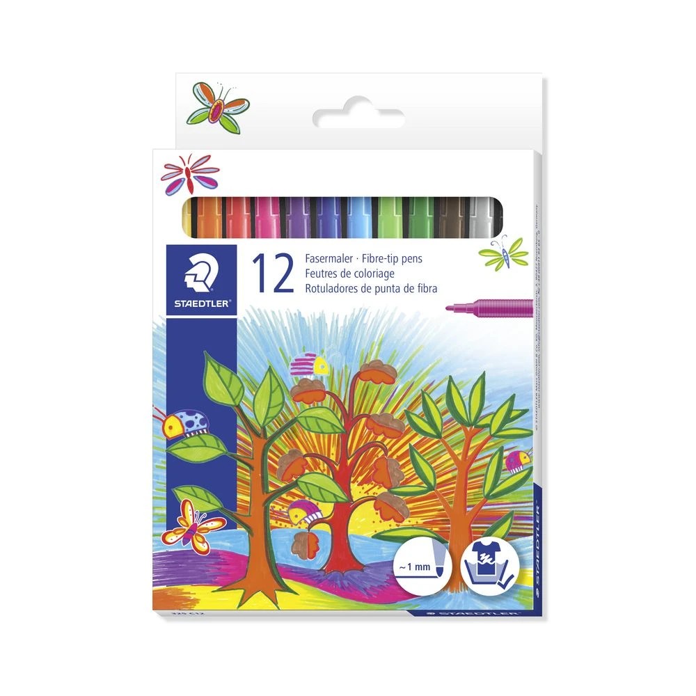 1 Staedtler Noris Coloured Fibre Tip Markers 12 Pack, 1 of 6
