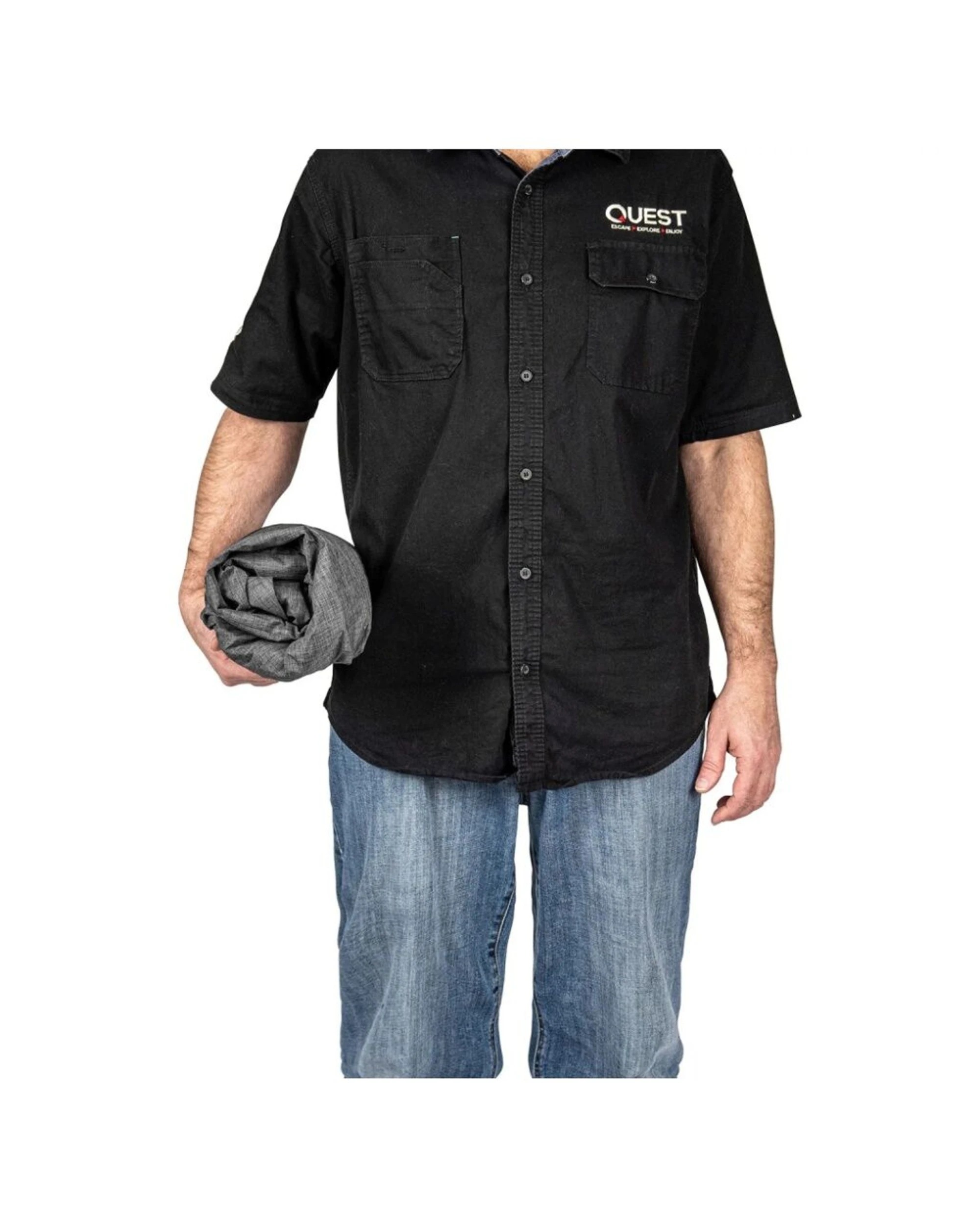 5 Quest Outdoors Air Foot Stool Inflatable Water-Resistant Boston Valve With Bag - Charcoal, 5 of 5