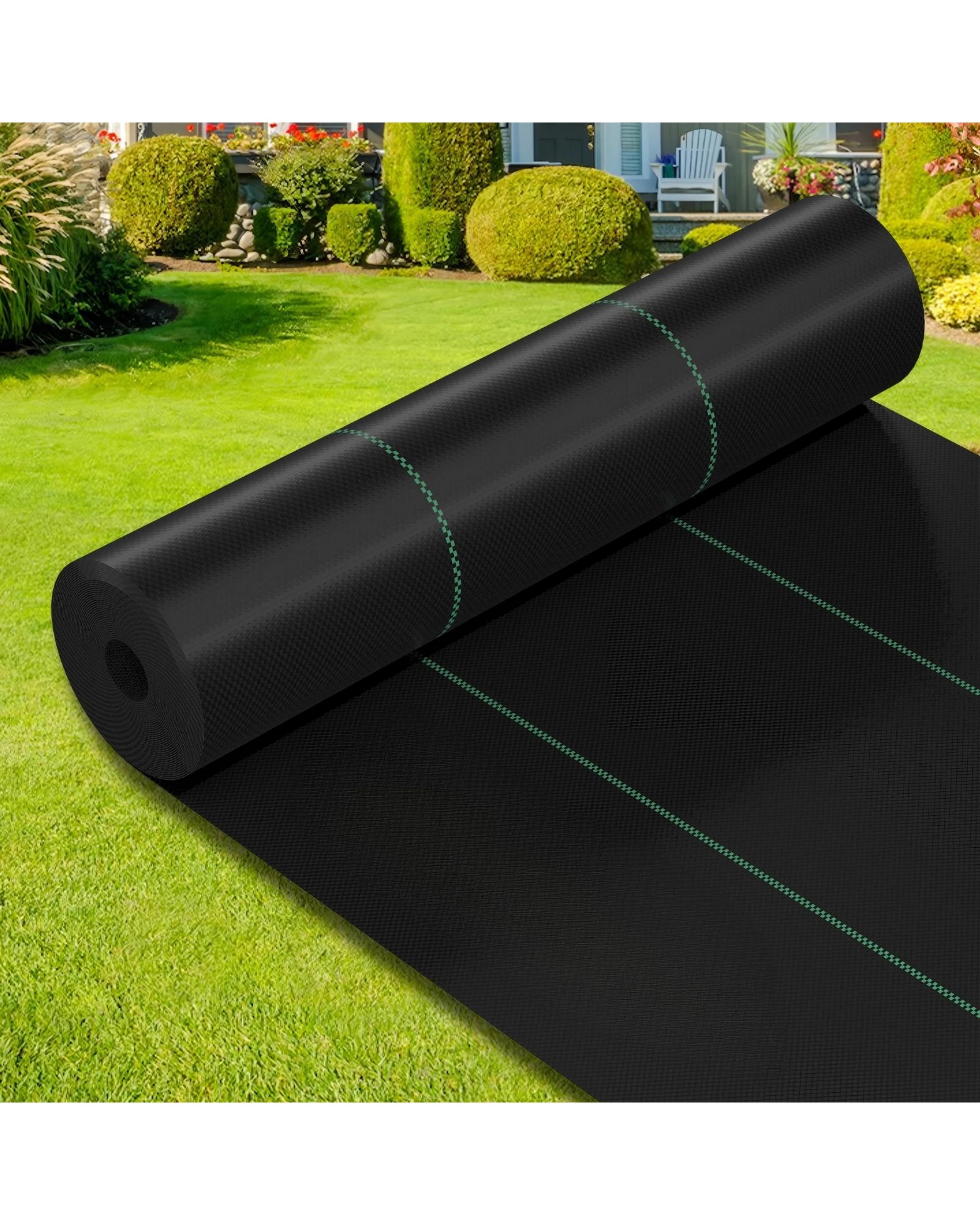2 Advwin Weed Mat 1.83 x 50m Woven Ground Cover High Permeability & UV Resistant - Black, 2 of 8