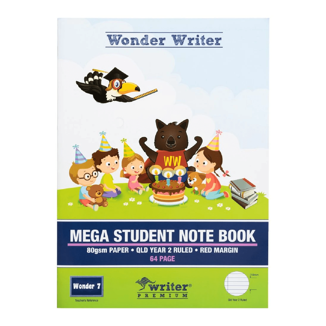 1 Writer 330x240mm 80gsm Student Notebook Year 2 QLD 64 Page, 1 of 3