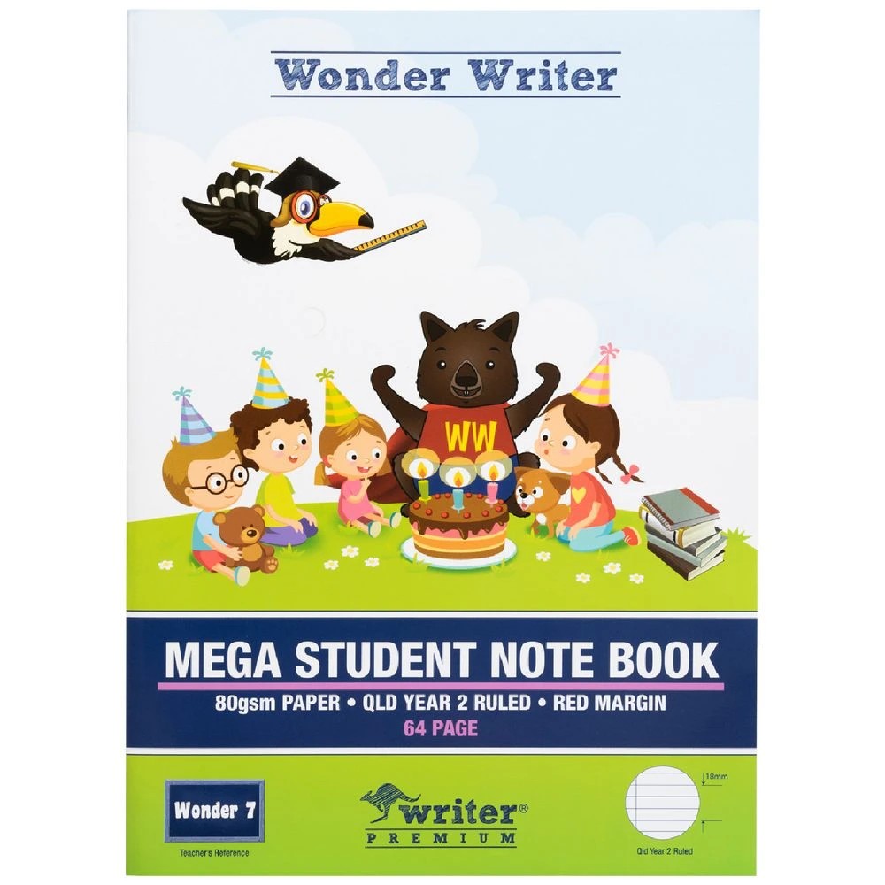 1 Writer 330x240mm 80gsm Student Notebook Year 2 QLD 64 Page, 1 of 3
