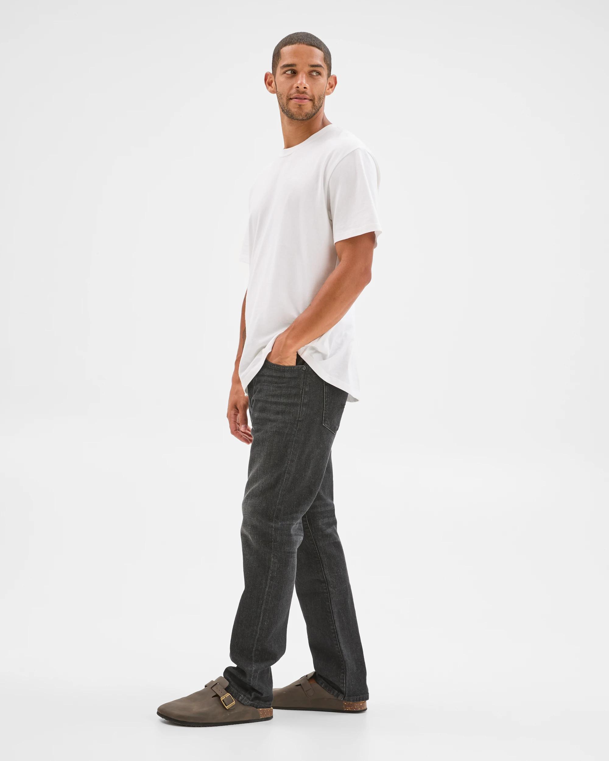 3 Target Man Straight Fit Denim Jeans WASHED BLACK, 3 of 6