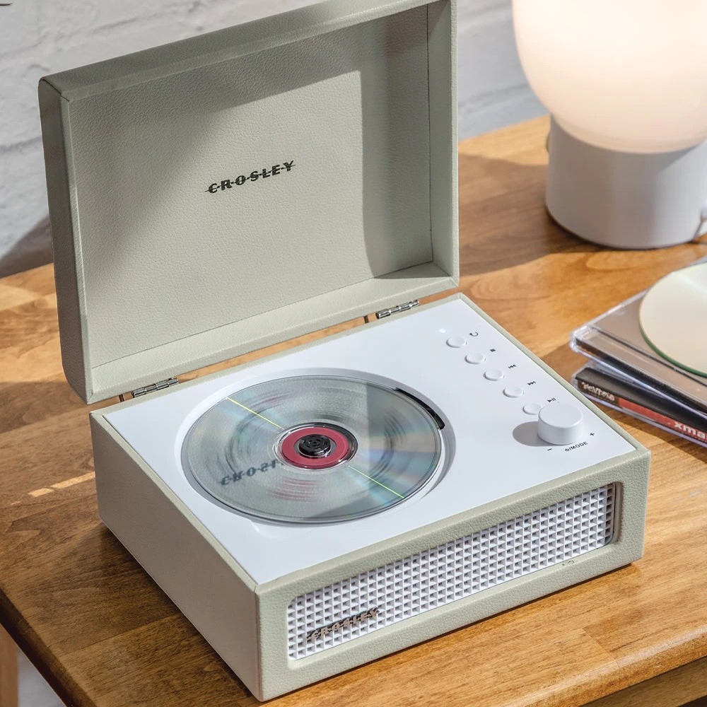 4 Crosley Voyager Portable Retro CD Player with Stereo Bluetooth Speakers, FM Radio - Beige, 4 of 7