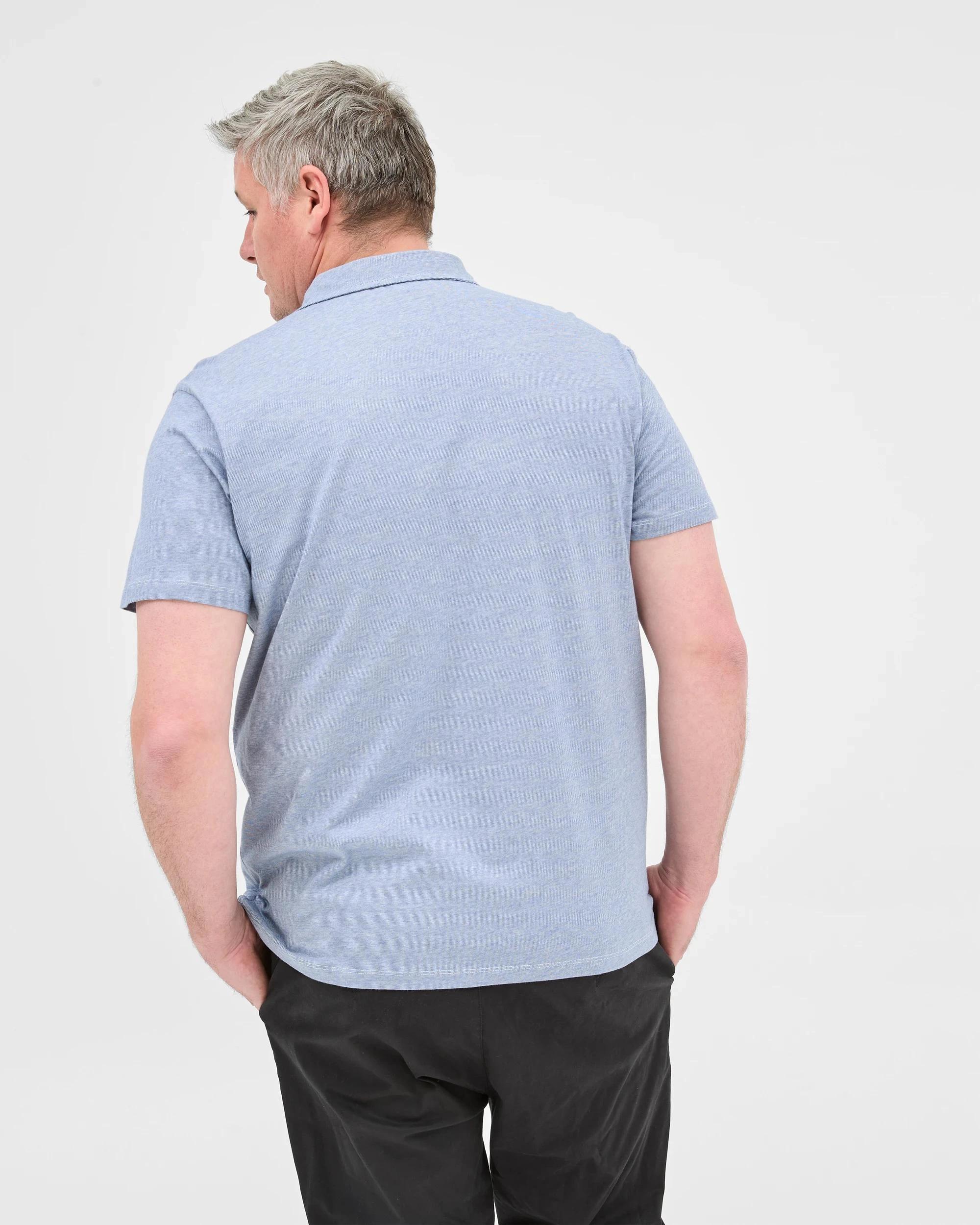 5 Target Plus Size Australian Cotton Microstripe Polo Top BLUE, 5 of 5