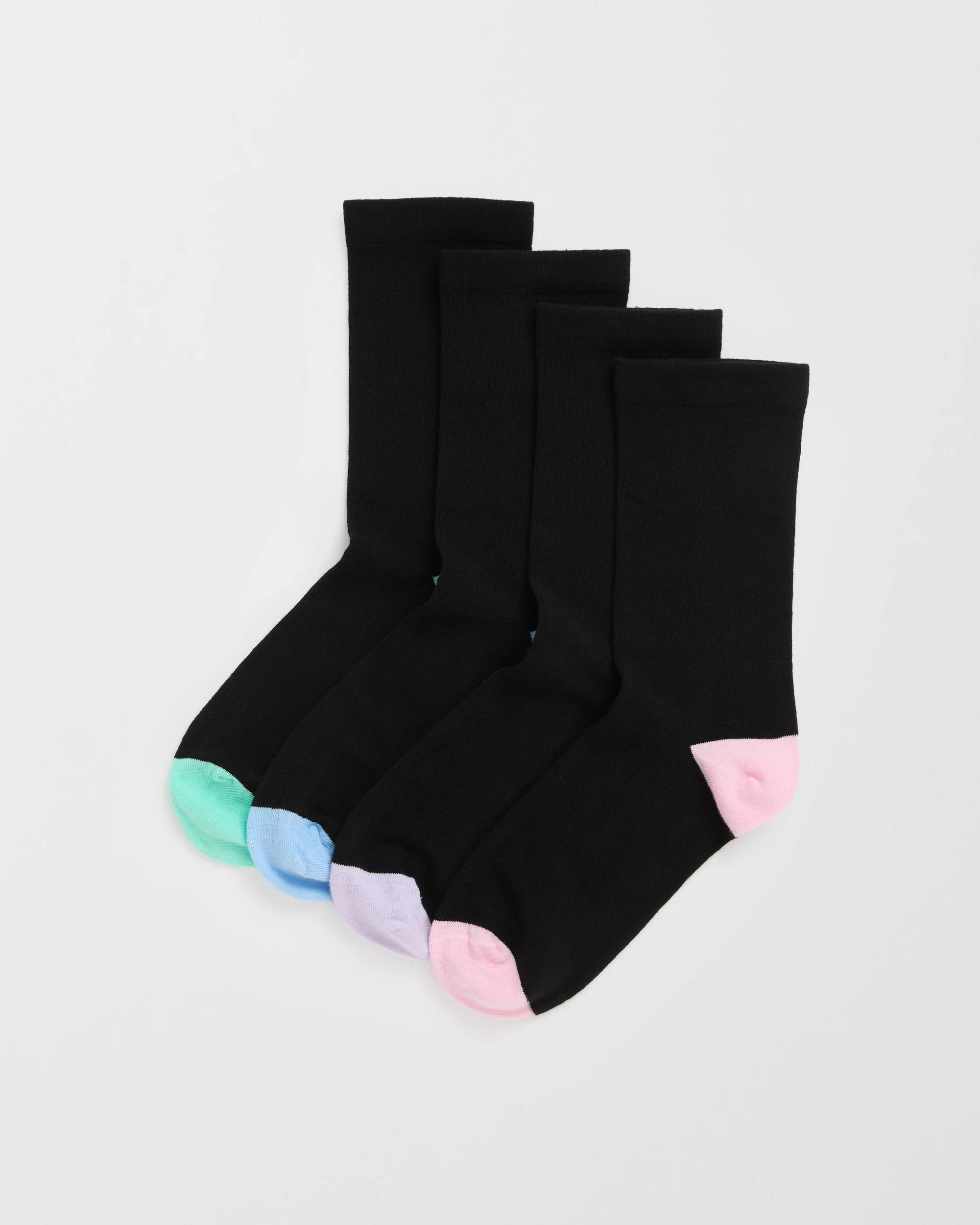 1 Target Woman Australian Cotton Blend 4 Pack Multi Toes Crew Boot Socks MULTI TOES, 1 of 3