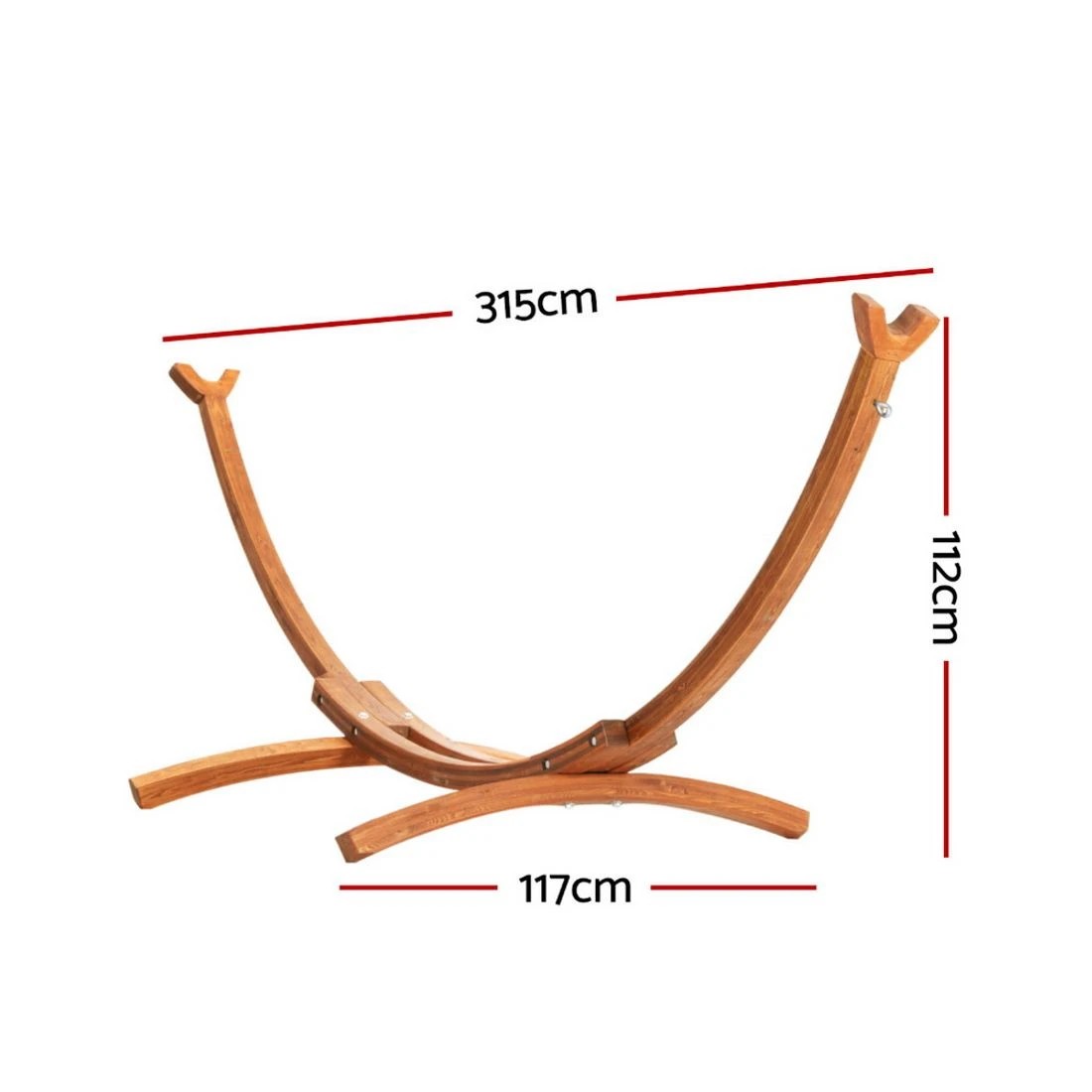2 Gardeon Hammock Bed Stand Larch Wood 315cm Length - Brown, 2 of 4