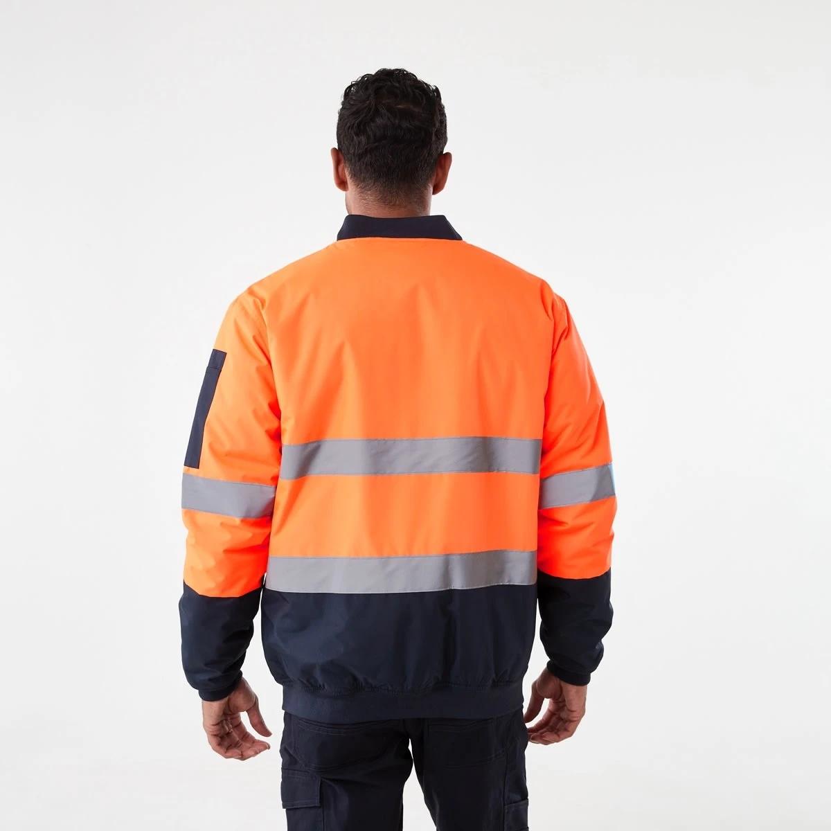 4 Hi-Visibility Reflective Padded Bomber Jacket Orange, 4 of 8
