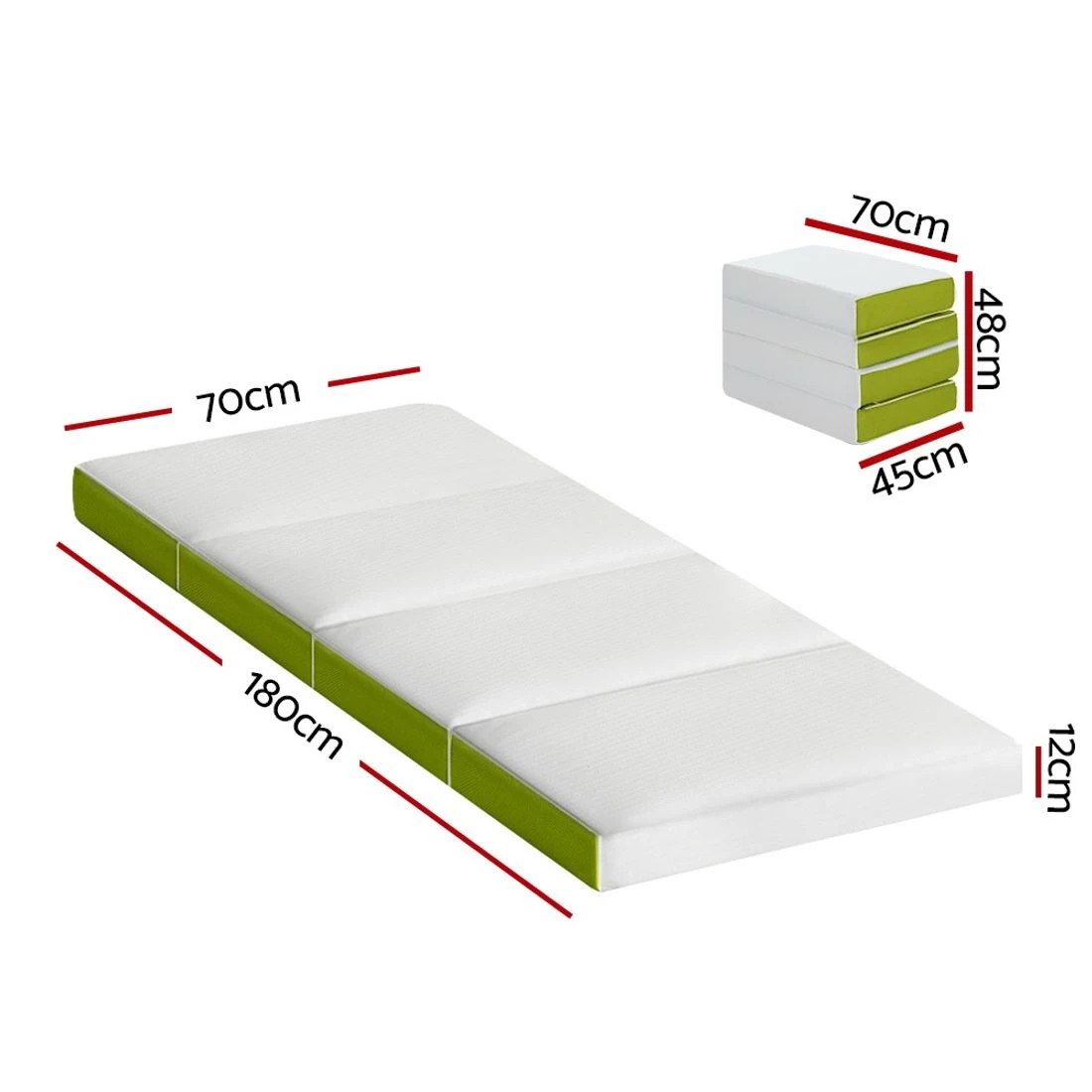 2 Giselle Bedding Foldable Mattress Folding Foam Single - Green, 2 of 6