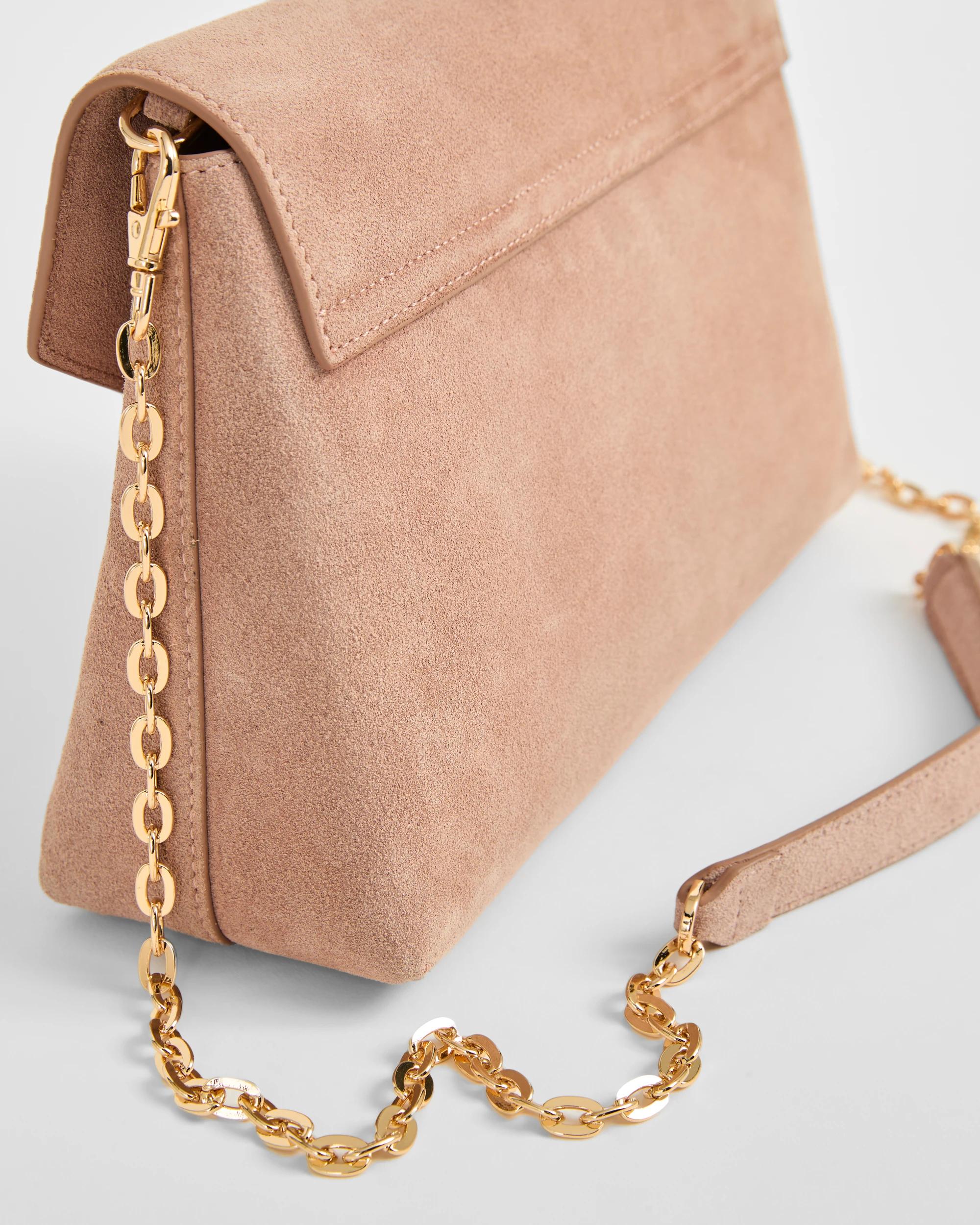 4 Target Accessories Premium Suede Leather Envelope Crossbody Bag PINK SALT, 4 of 4