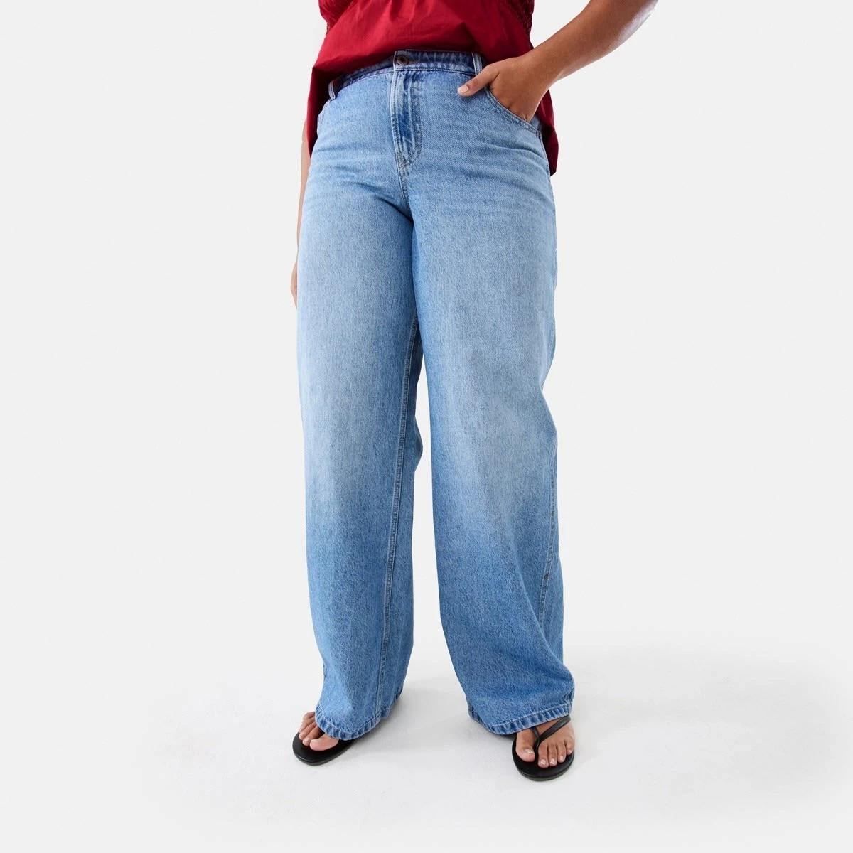 3 Straight Leg Stud Jeans Mid Wash, 3 of 9