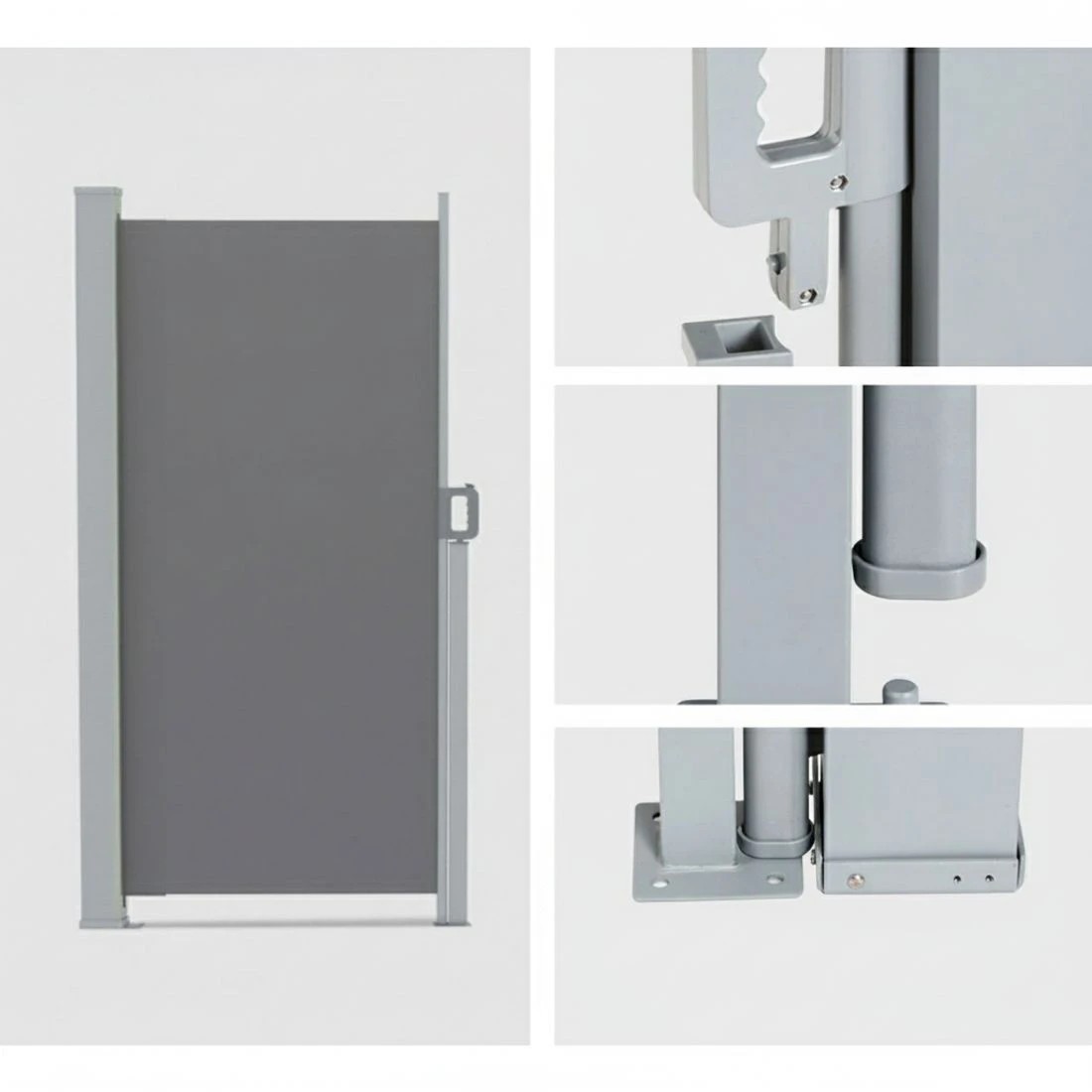 6 Instahut Side Awning Sun Shade Outdoor Retractable Privacy Screen 1.8X3M - Grey, 6 of 6