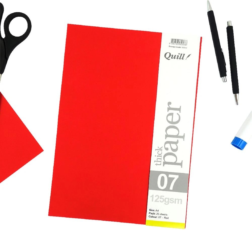4 Quill A4 125gsm Paper Red 25 Pack, 4 of 4
