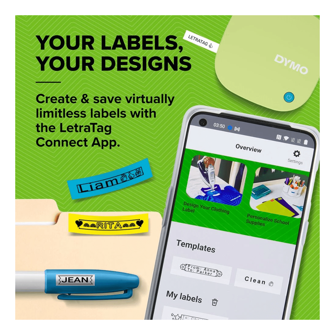 3 DYMO LetraTag 200B Bluetooth Labeller Yellow, 3 of 7