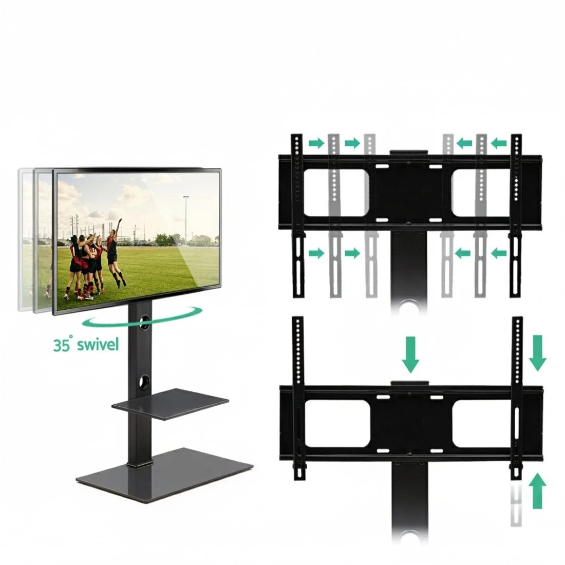 5 Artiss TV Stand Mount Bracket for 32"-70" - Black, 5 of 6