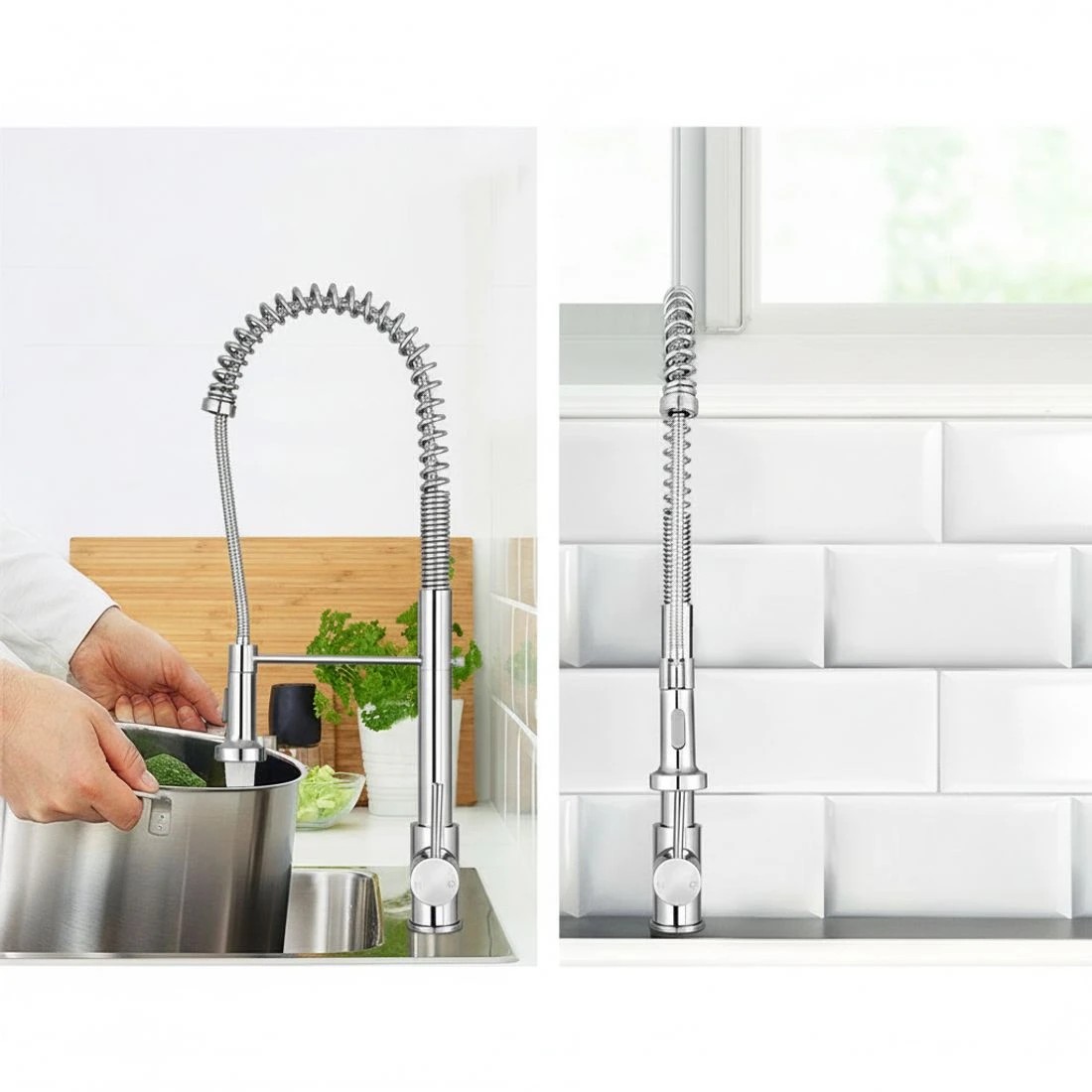 2 Cefito Kitchen Mixer Tap Pull Down 2 Modes Sink Faucet Basin Laundry Chrome - Silver, 2 of 4