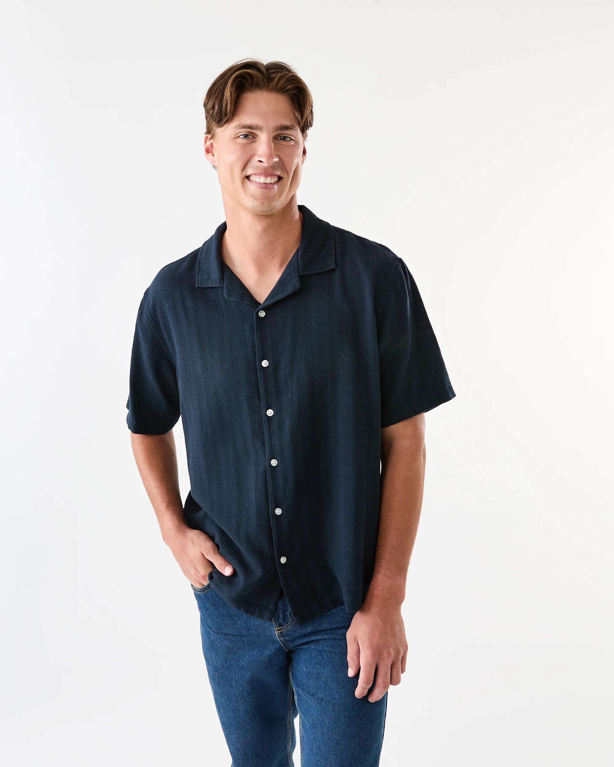1 Short Sleeve Geometric Shirt Sky Cptn, 1 of 7