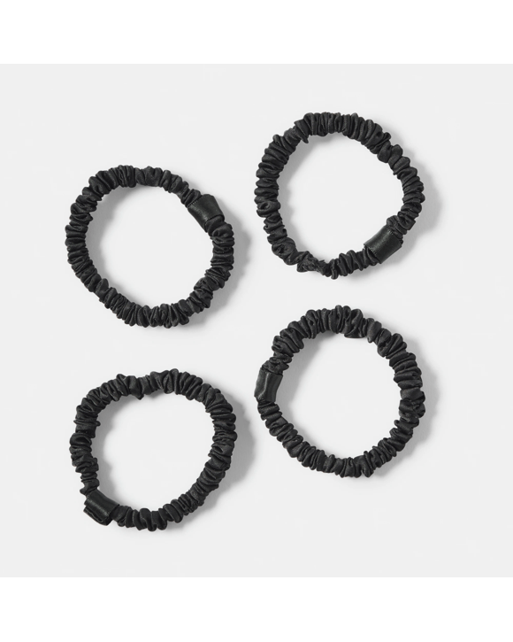 OXX Haircare 4 Pack Ruched Hair Elastics - Black