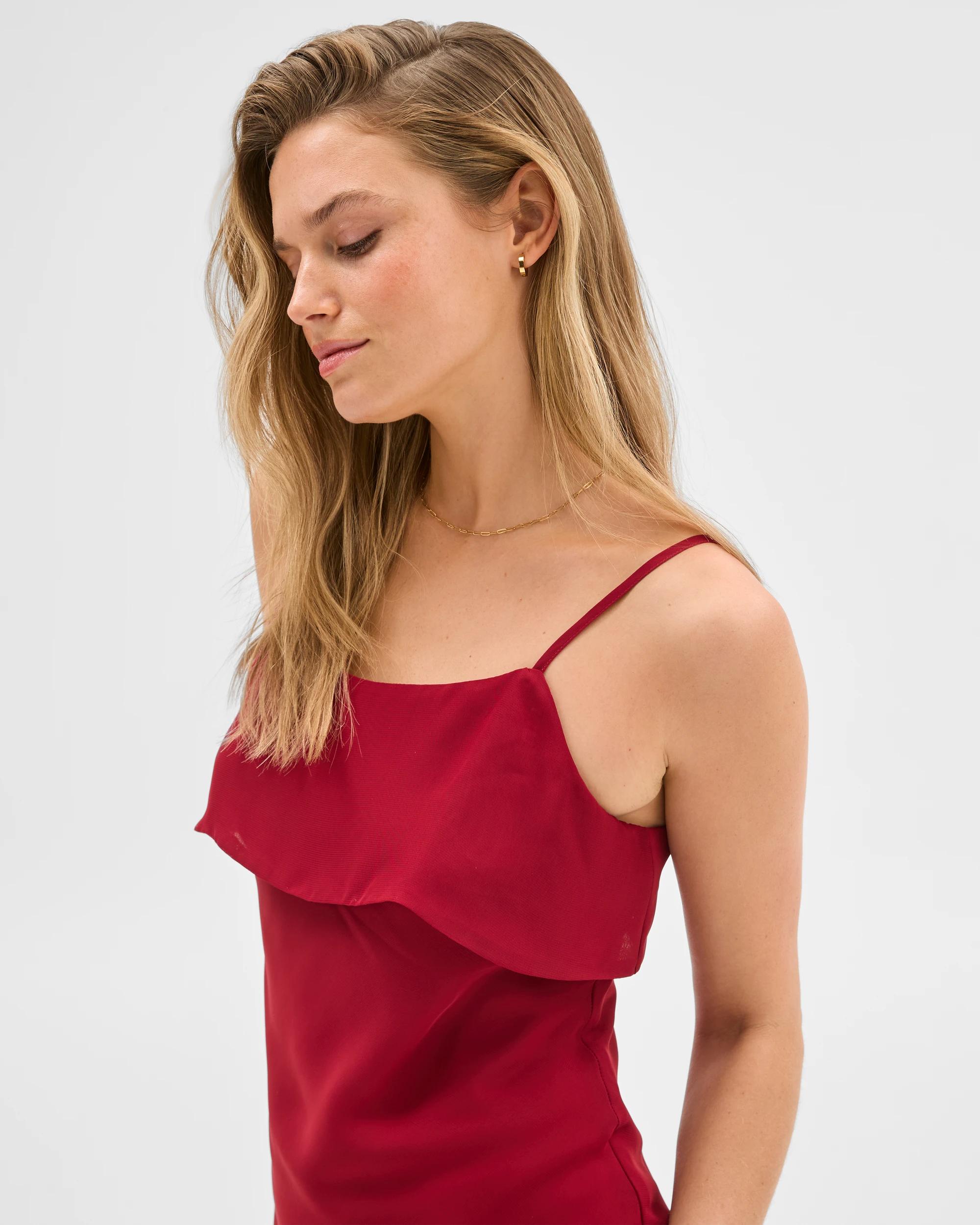 4 Sheer Maxi Dress - Lily Loves CARMINE RED, 4 of 7