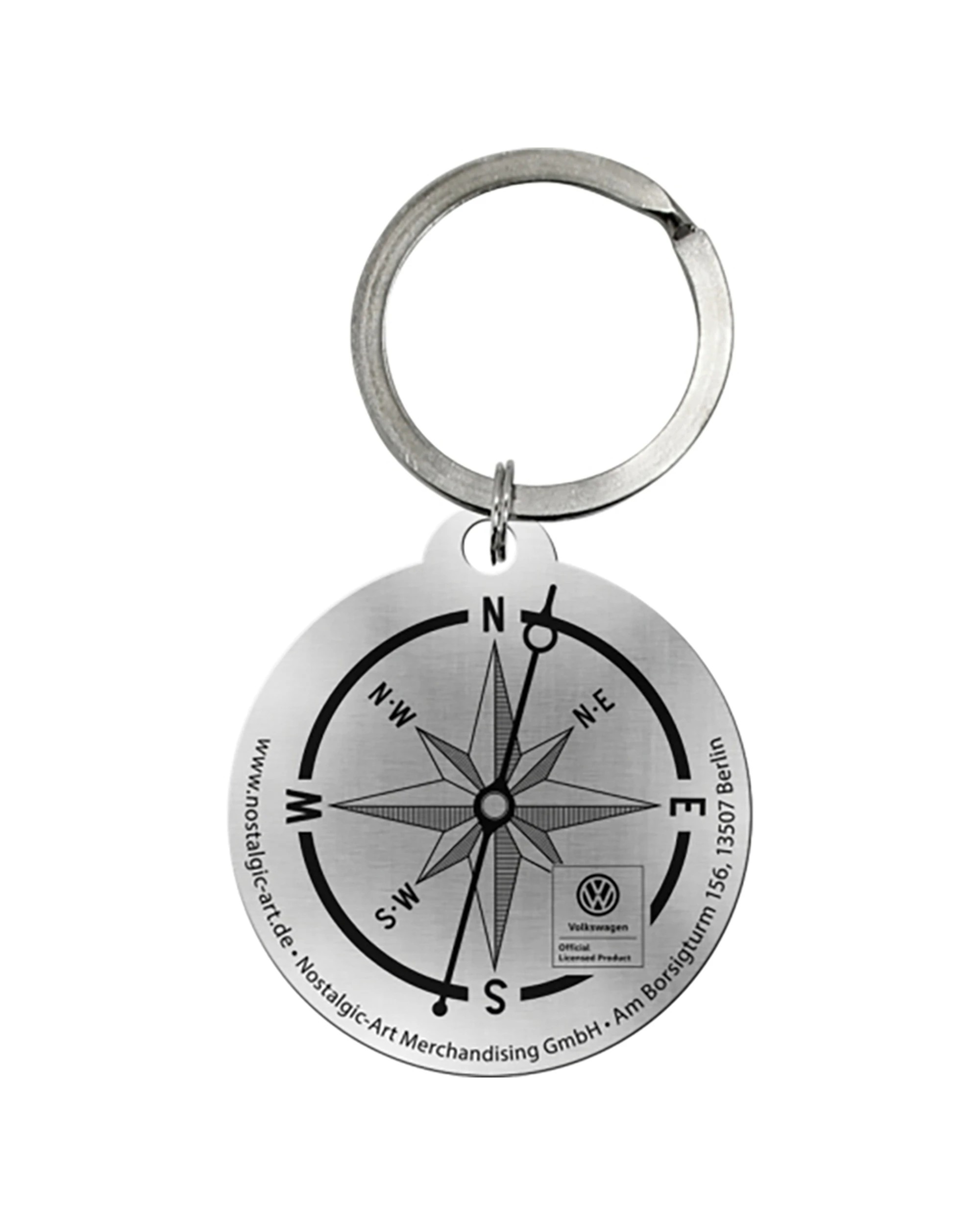 3 Nostalgic-Art Metal Round Keyring VW Lets Get Away Stainless Steel - Multi, 3 of 3