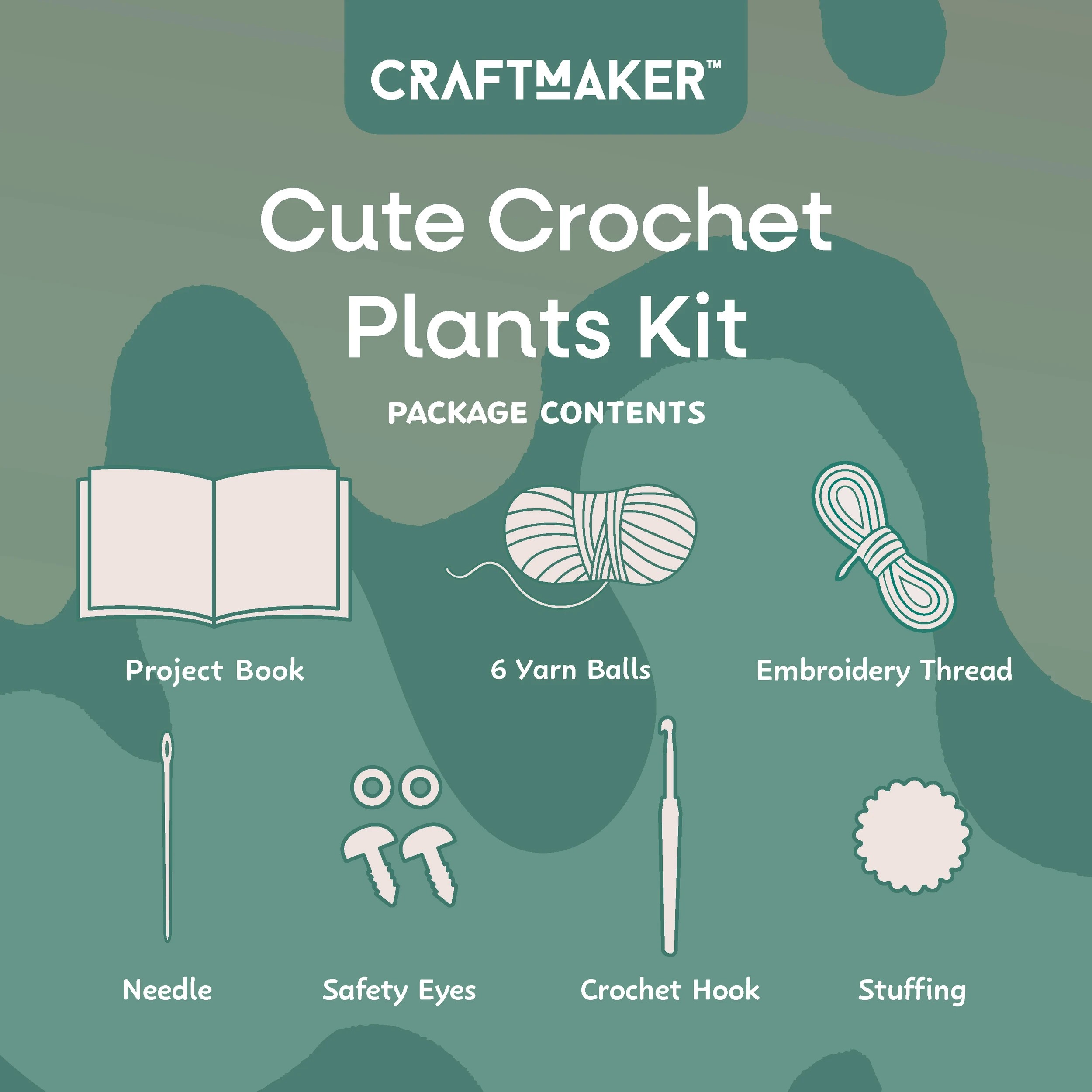 3 Craft Maker Cute Crochet Plants Kit, 3 of 6