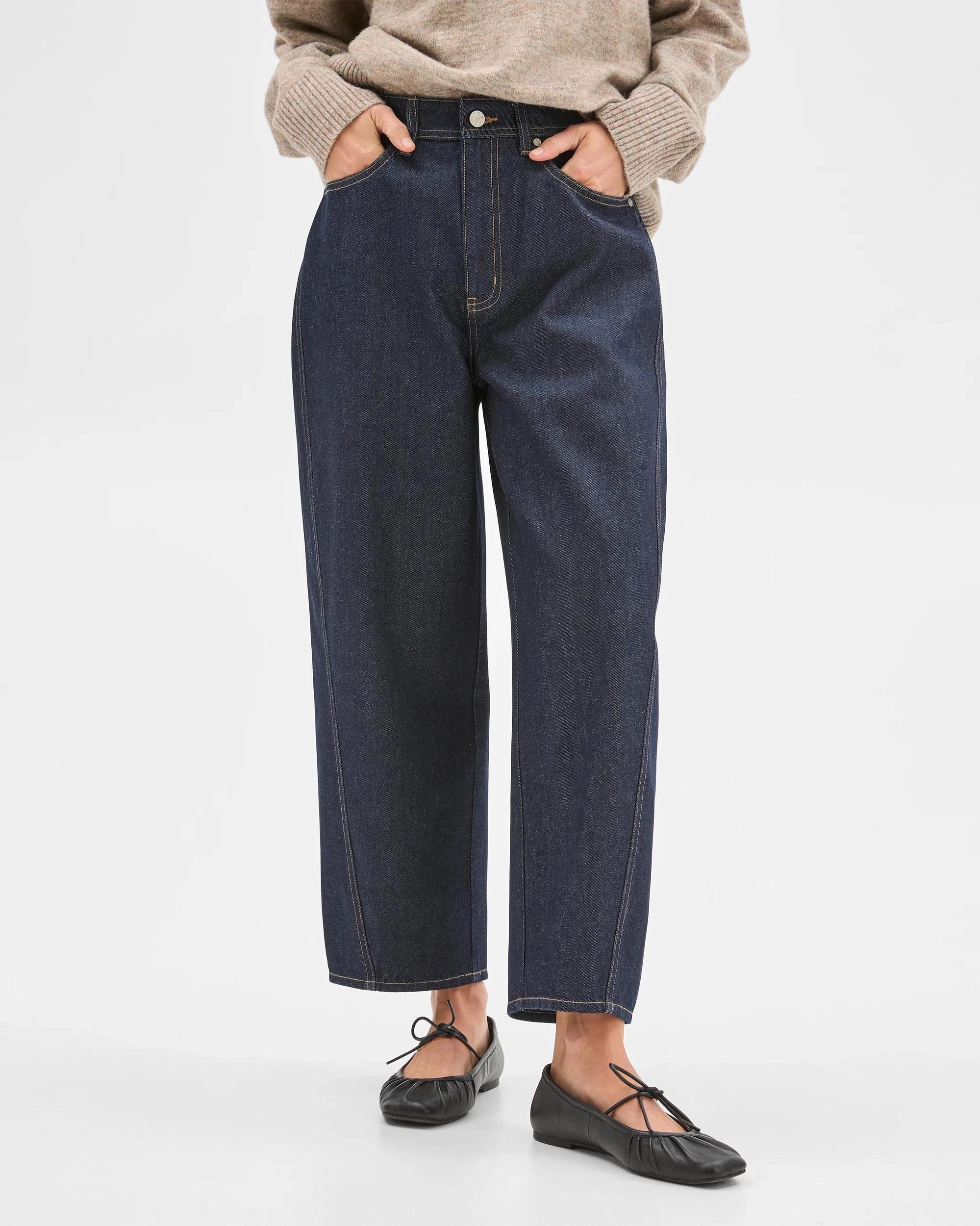 2 Target Denim Harper Barrel Leg Denim Jeans RINSE, 2 of 7