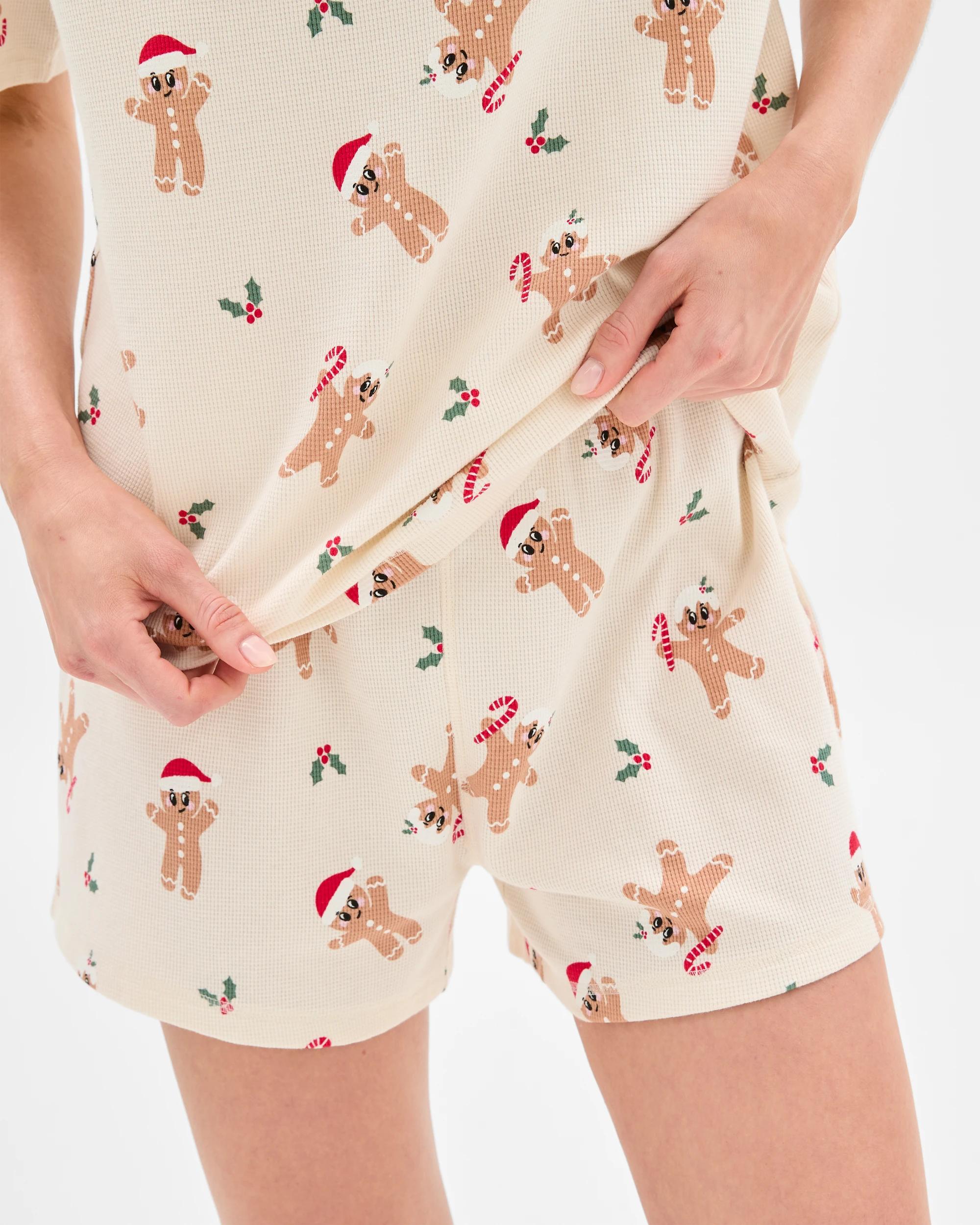 5 Target Family Matching Christmas Gingerbread Australian Cotton Womens Waffle Pyjama Set GINGERBREAD, 5 of 8
