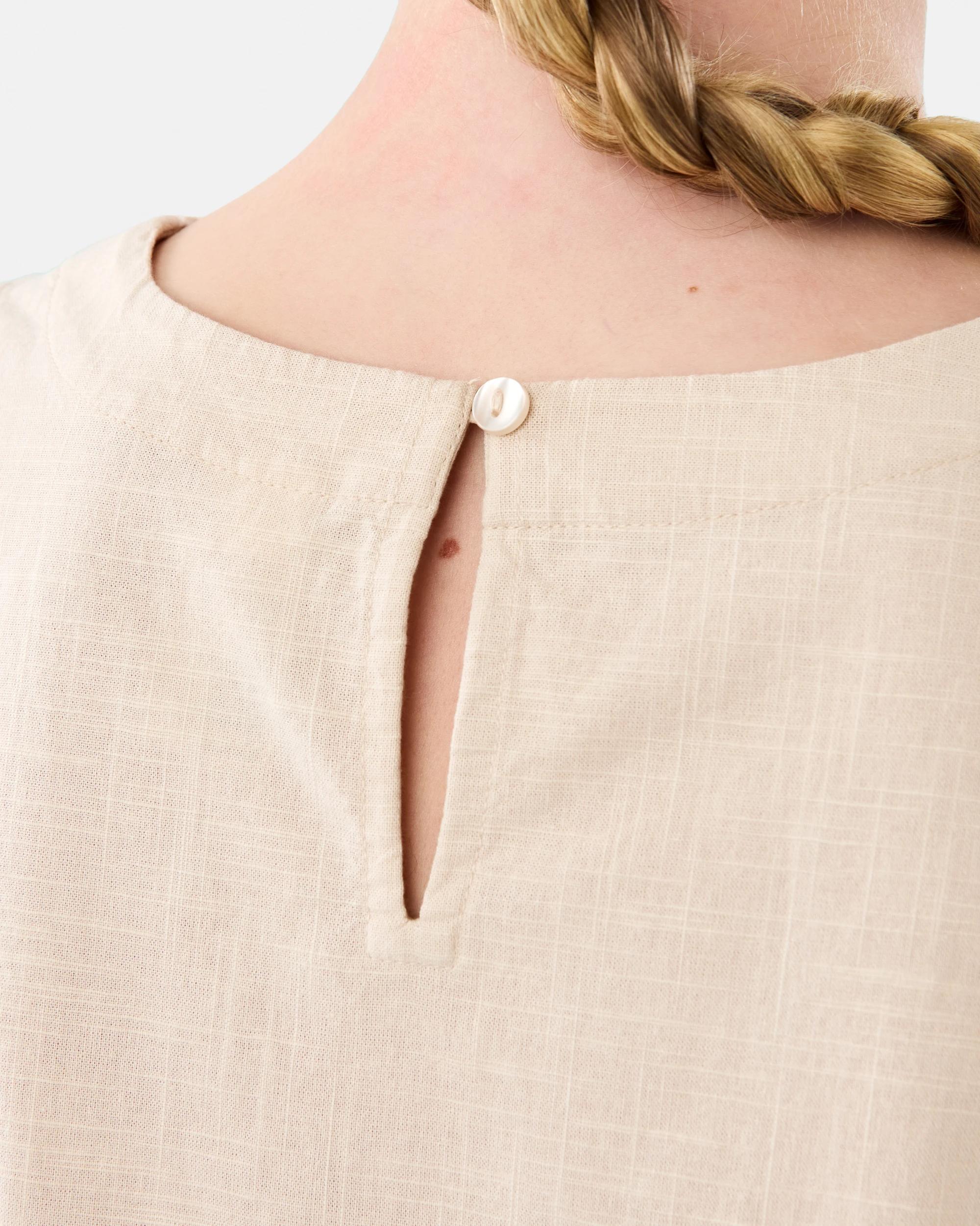 6 Sleeveless Woven Side Bow Top Pmc Chalk, 6 of 9