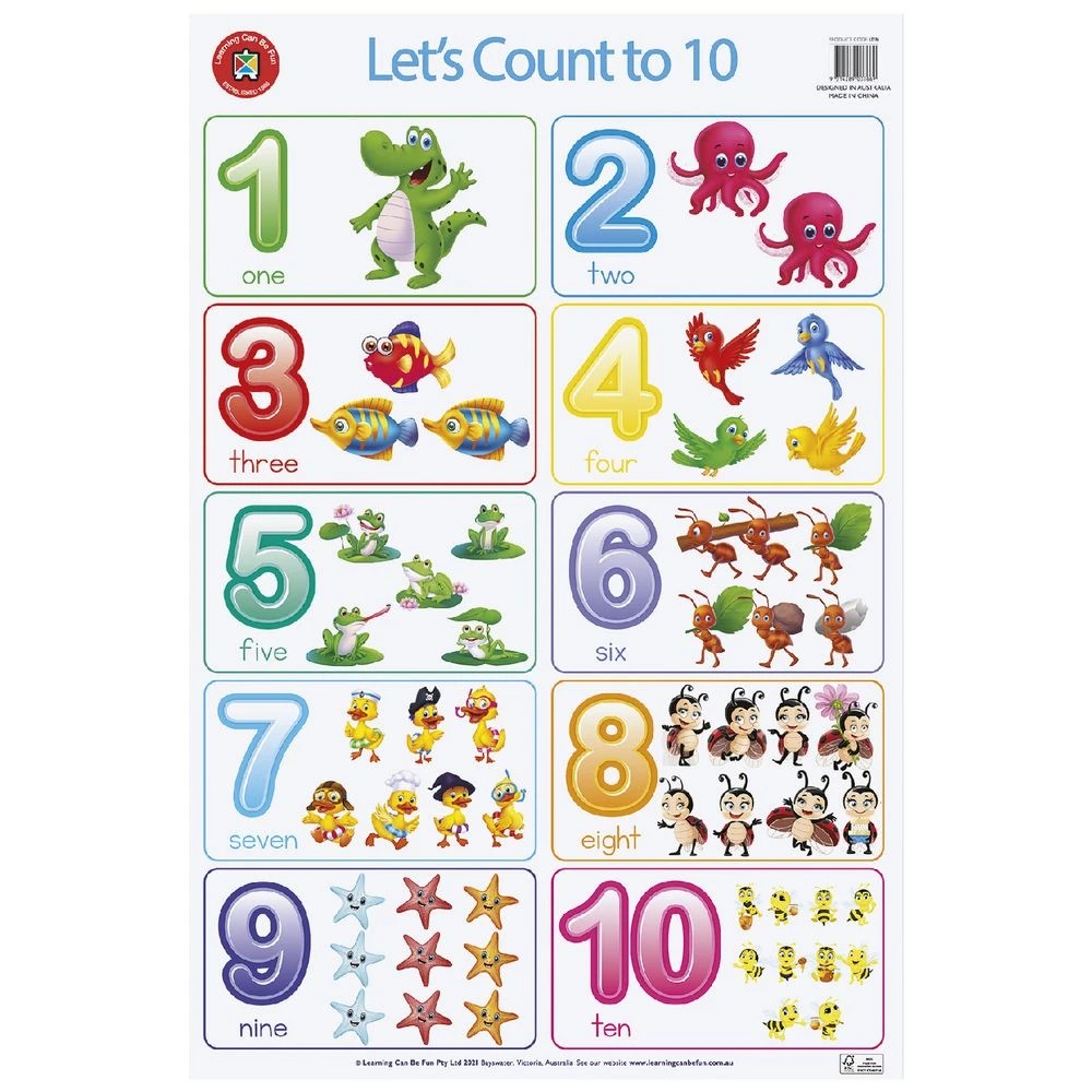 2 Learning Can Be Fun Count to 10 Double-sided Chart, 2 of 3