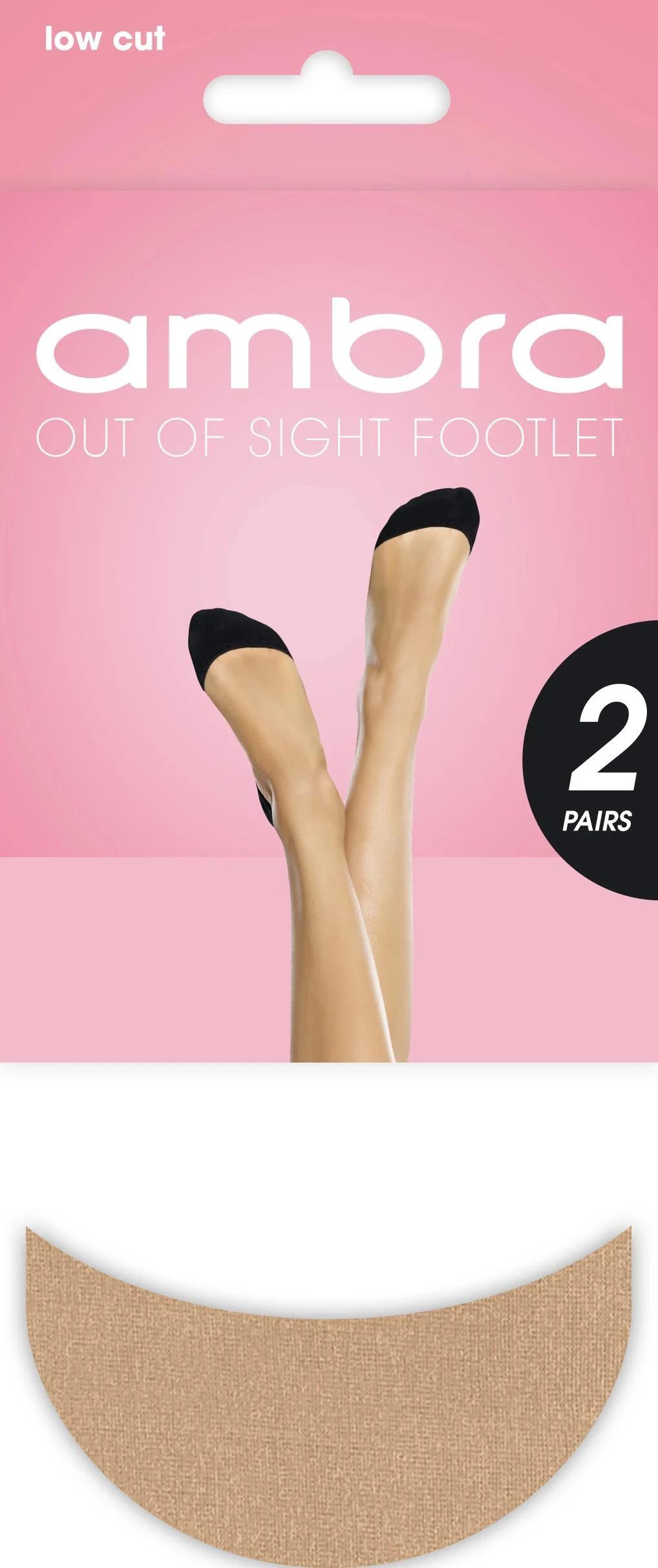1 Ambra 2 Pack Out Of Sight Footlet Tights NATURAL, 1 of 2