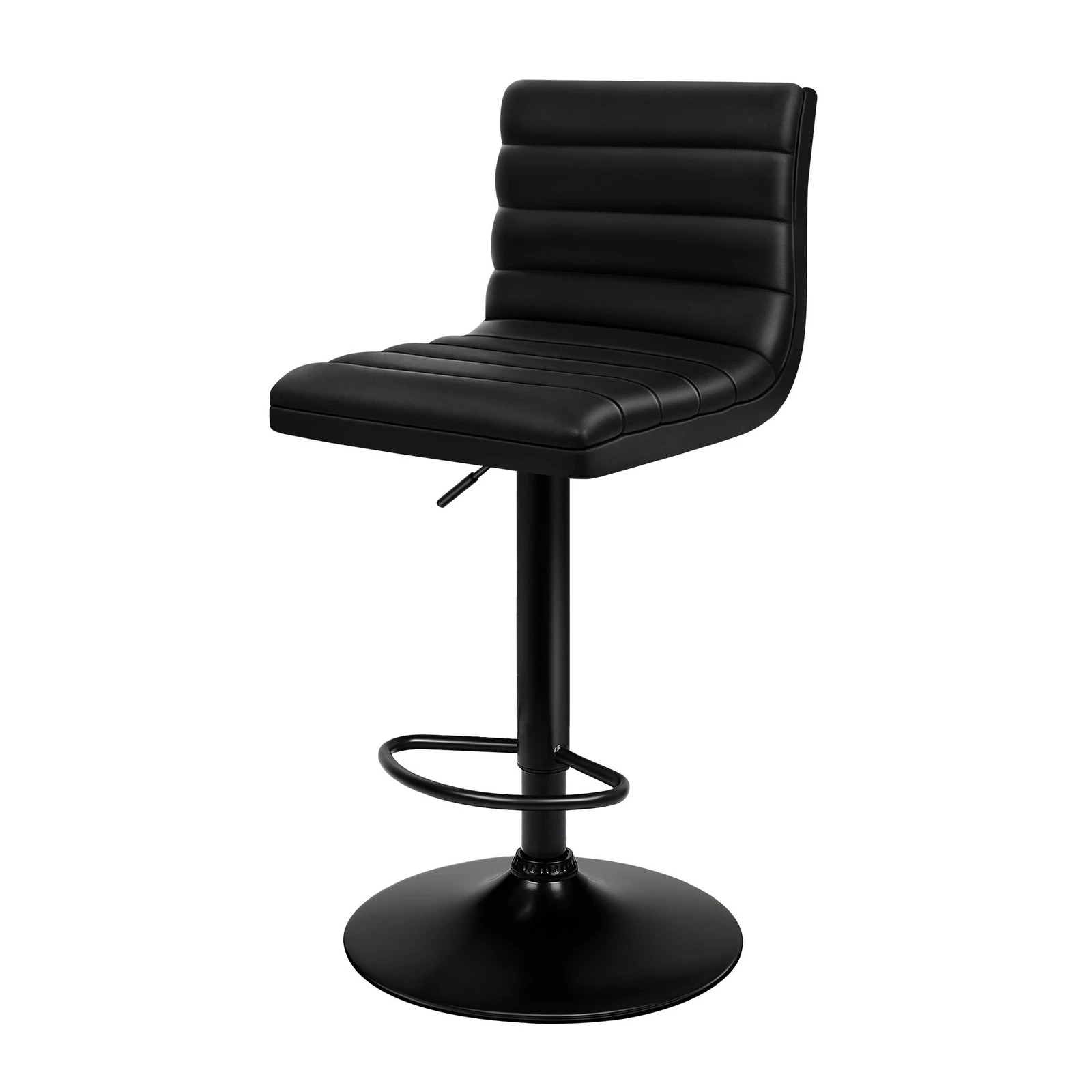 4 Alfordson 2x Bar Stools Ruel Kitchen Swivel Chair Leather Gas Lift - Black, 4 of 7