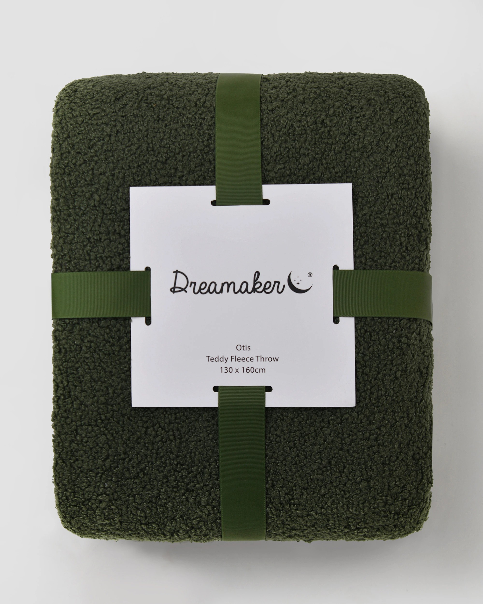 5 Dreamaker Otis Teddy Fleece Double-Sided Throw 130x160cm - Moss Green, 5 of 6