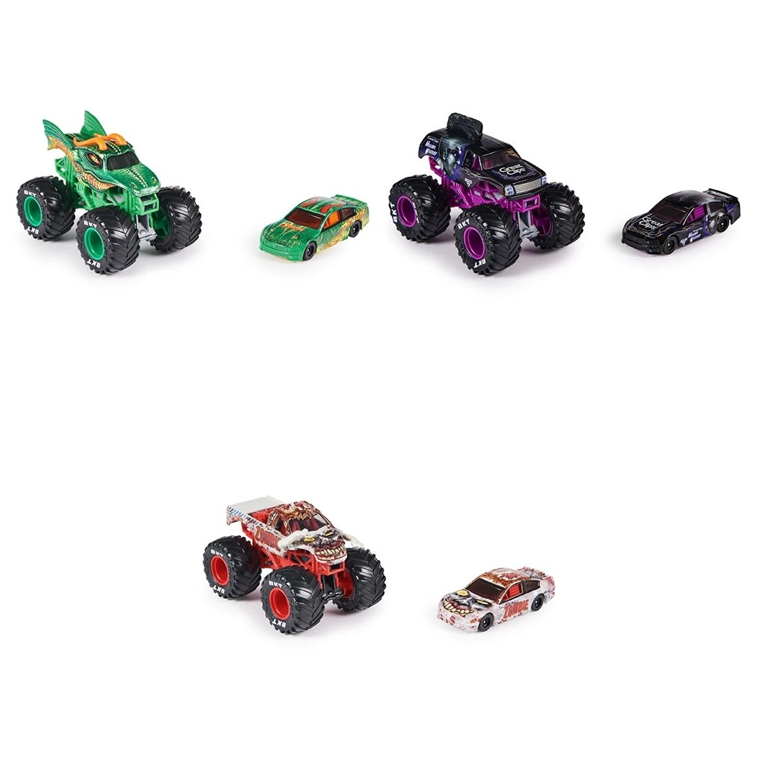 2 Monster Jam 1:64 Scale Truck and Race Car Set - Assorted, 2 of 6