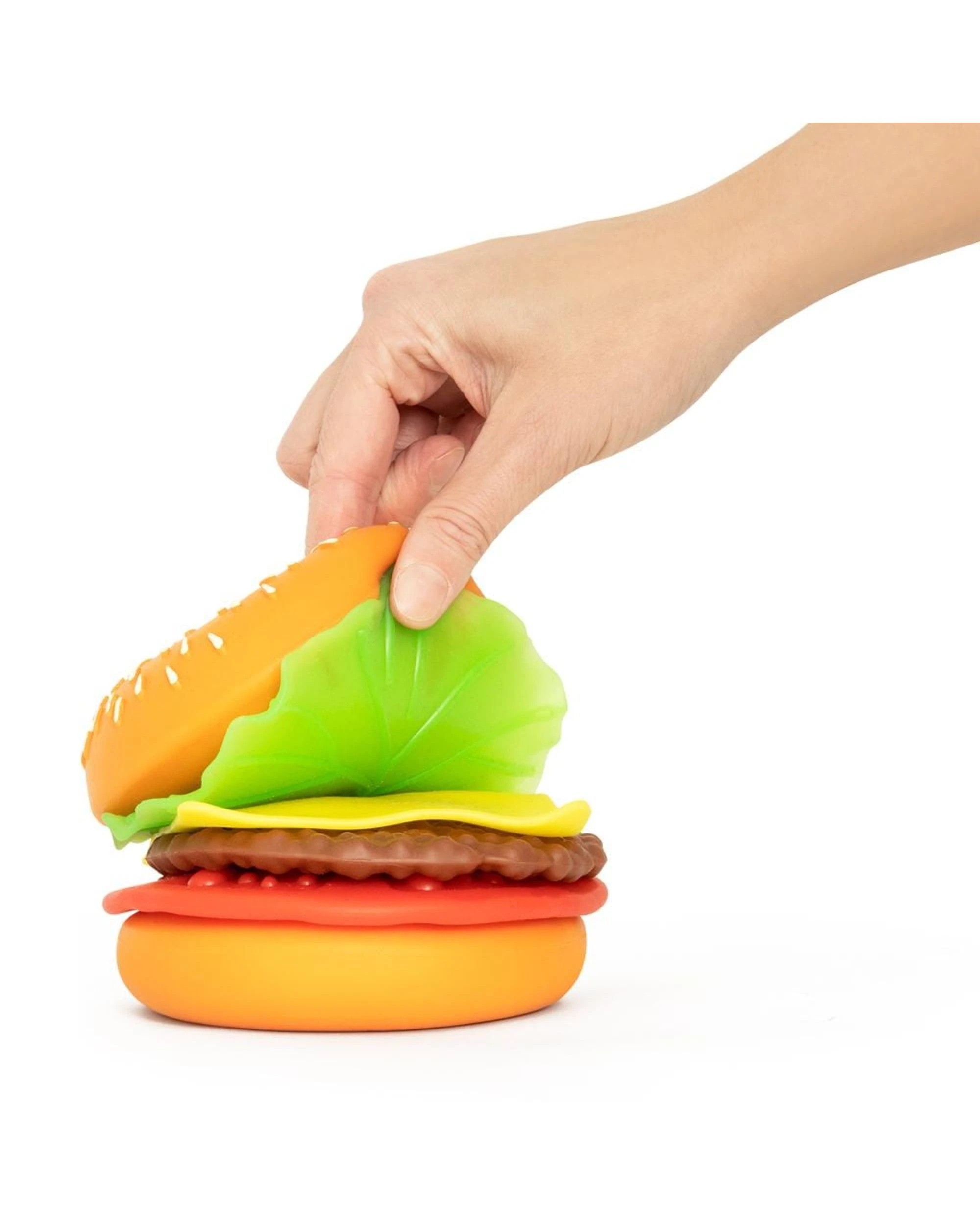 3 Keycraft The Big Squij Peel 'N Stack Burger Squishy Toy, 3 of 3