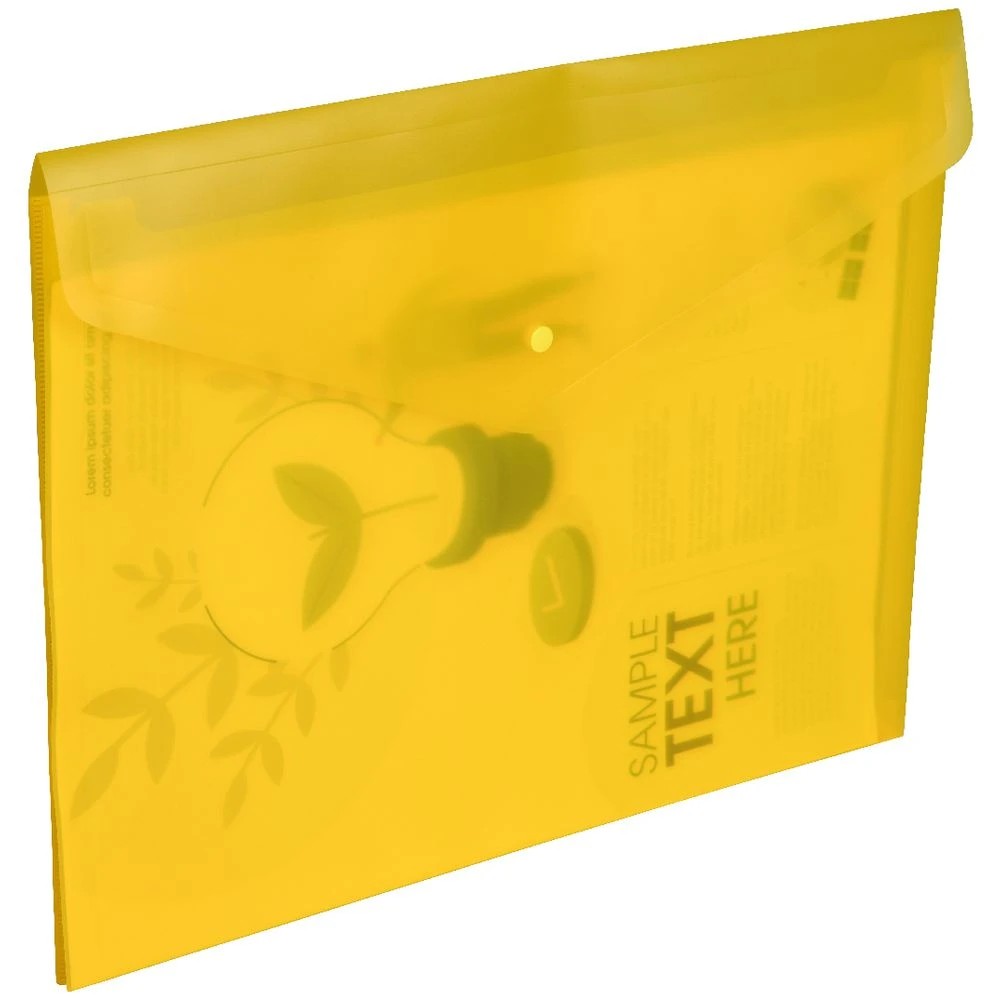 3 J.Burrows A3 Button Document Wallet Yellow, 3 of 3