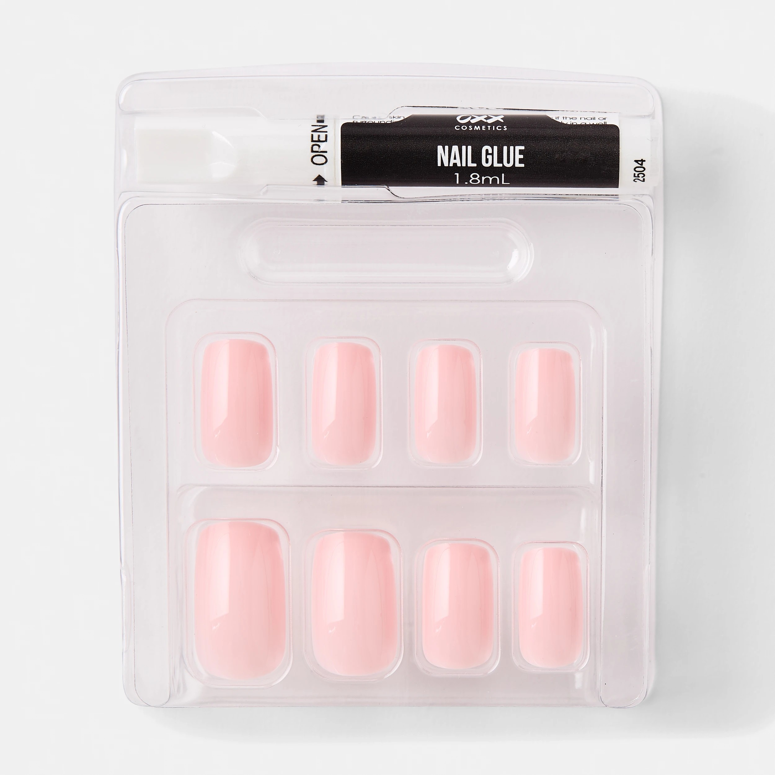 3 OXX Cosmetics 24 Pack Artificial Nails with Adhesive - Medium Square Shape, Nude Pink, 3 of 5