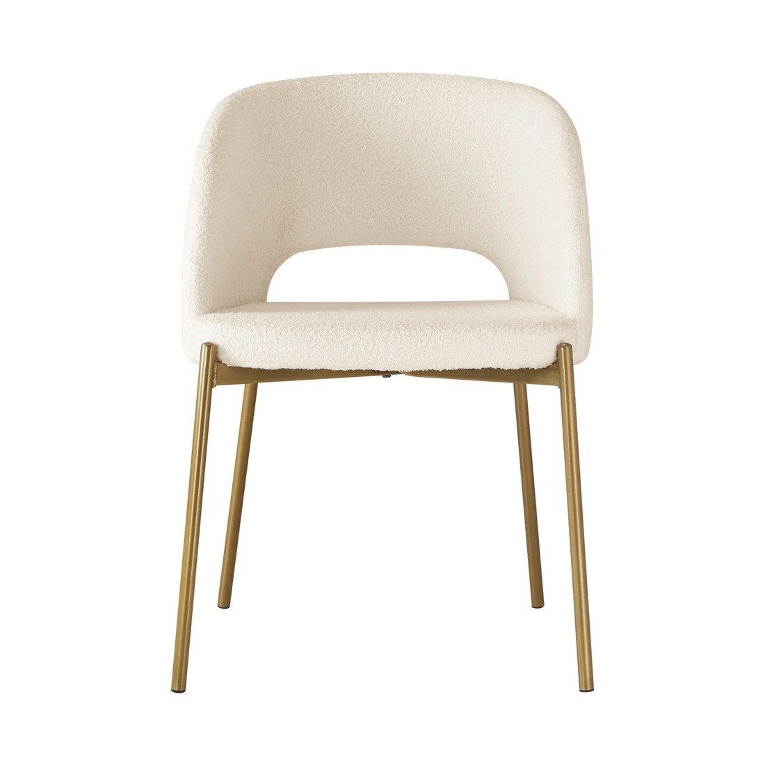 7 Oikiture 2x Dining Chair Sherpa Accent Chairs Tub Armchairs Gold Metal Legs
 - White, 7 of 10