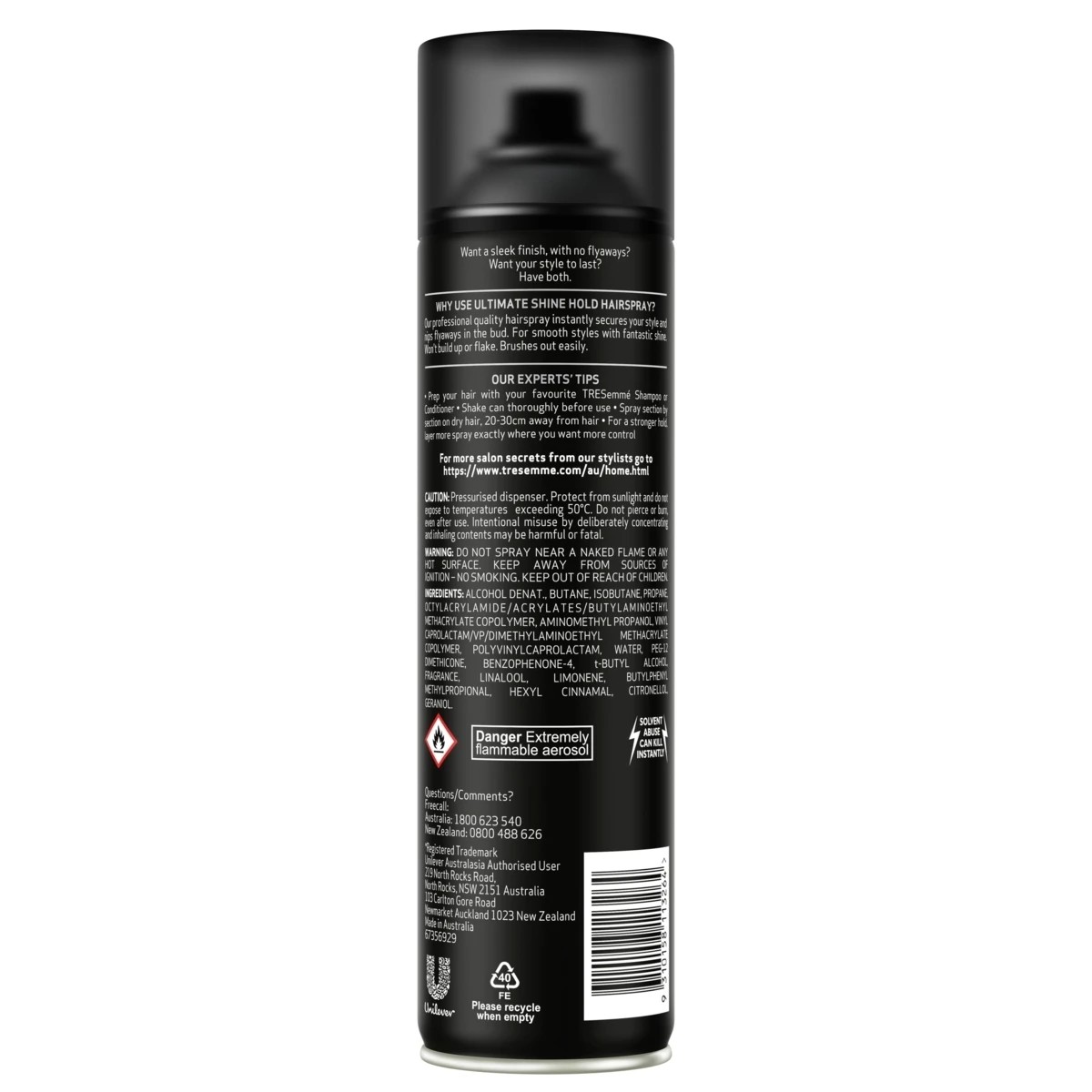 3 TRESemme Ultimate Shine Hold Hairspray 360g, 3 of 7