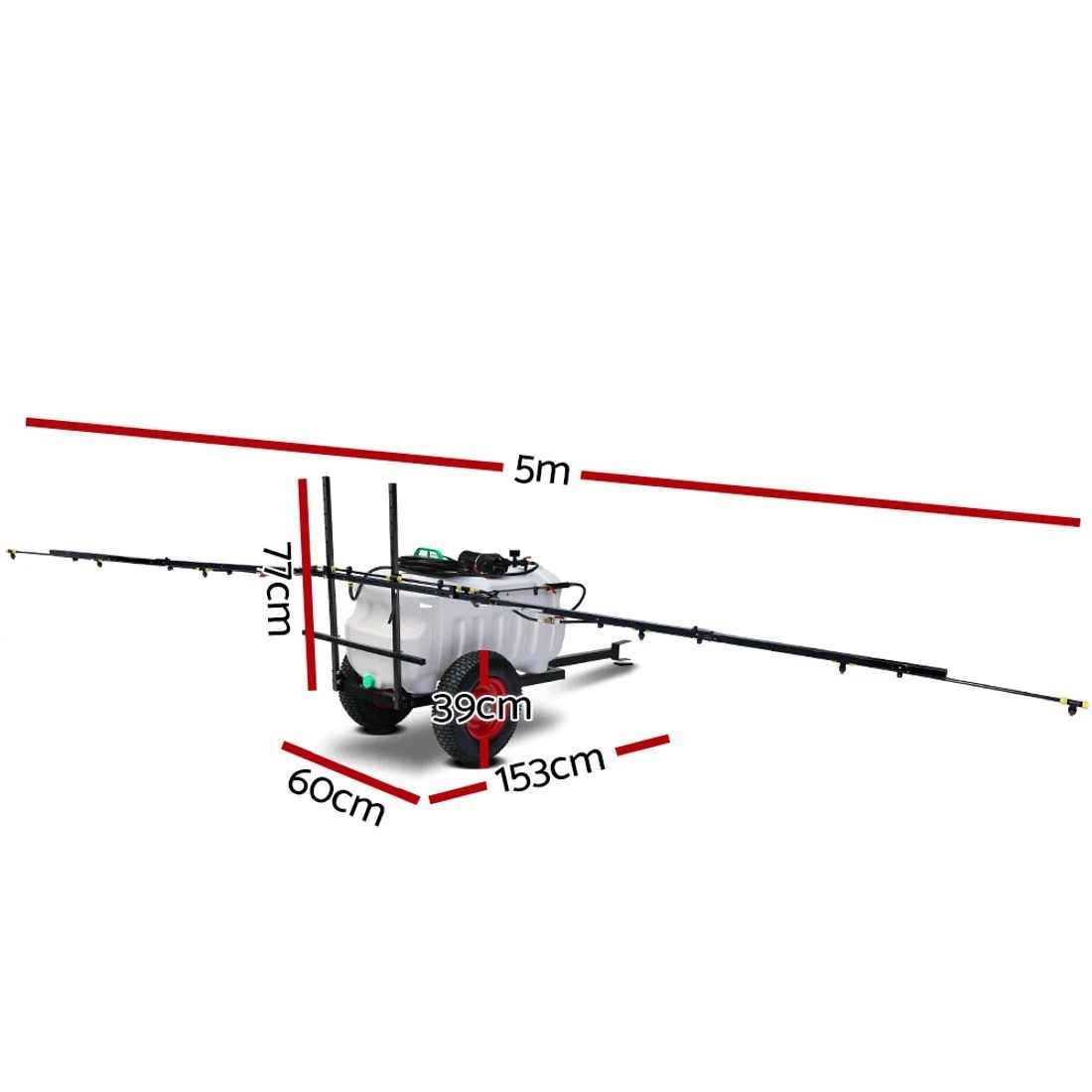 2 Giantz Weed Sprayer 100L Trailer 5M Boom Garden Spray - White, 2 of 7