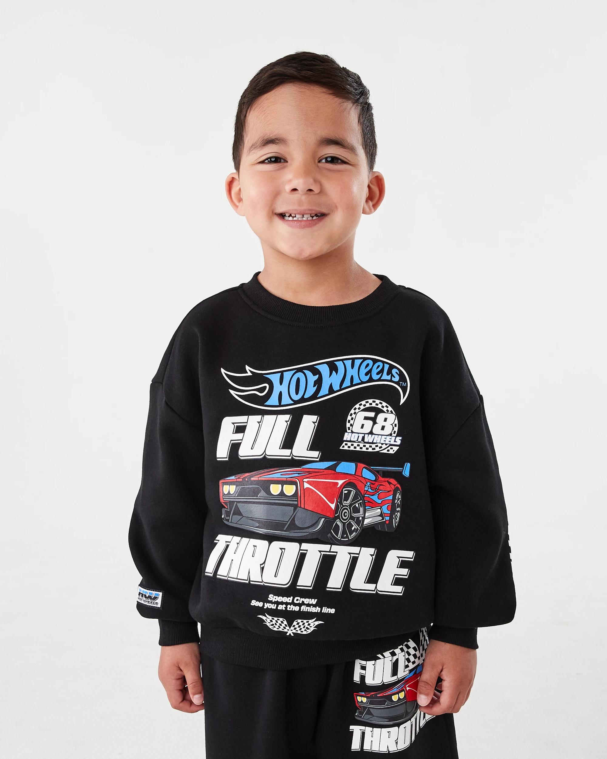 1 Hot Wheels License Oversized Print Crew Neck Sweatshirt Hot Wheels, 1 of 9